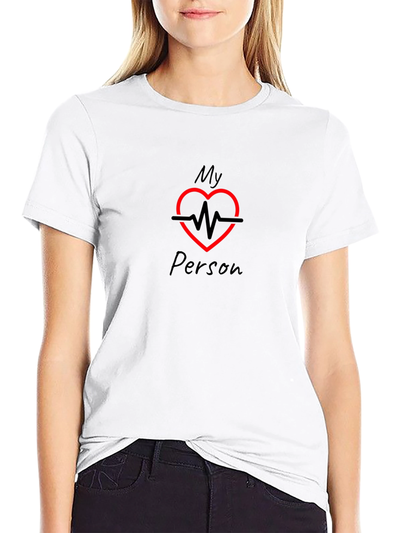 Black My Person Heartbeat Graphic T-Shirt view 9