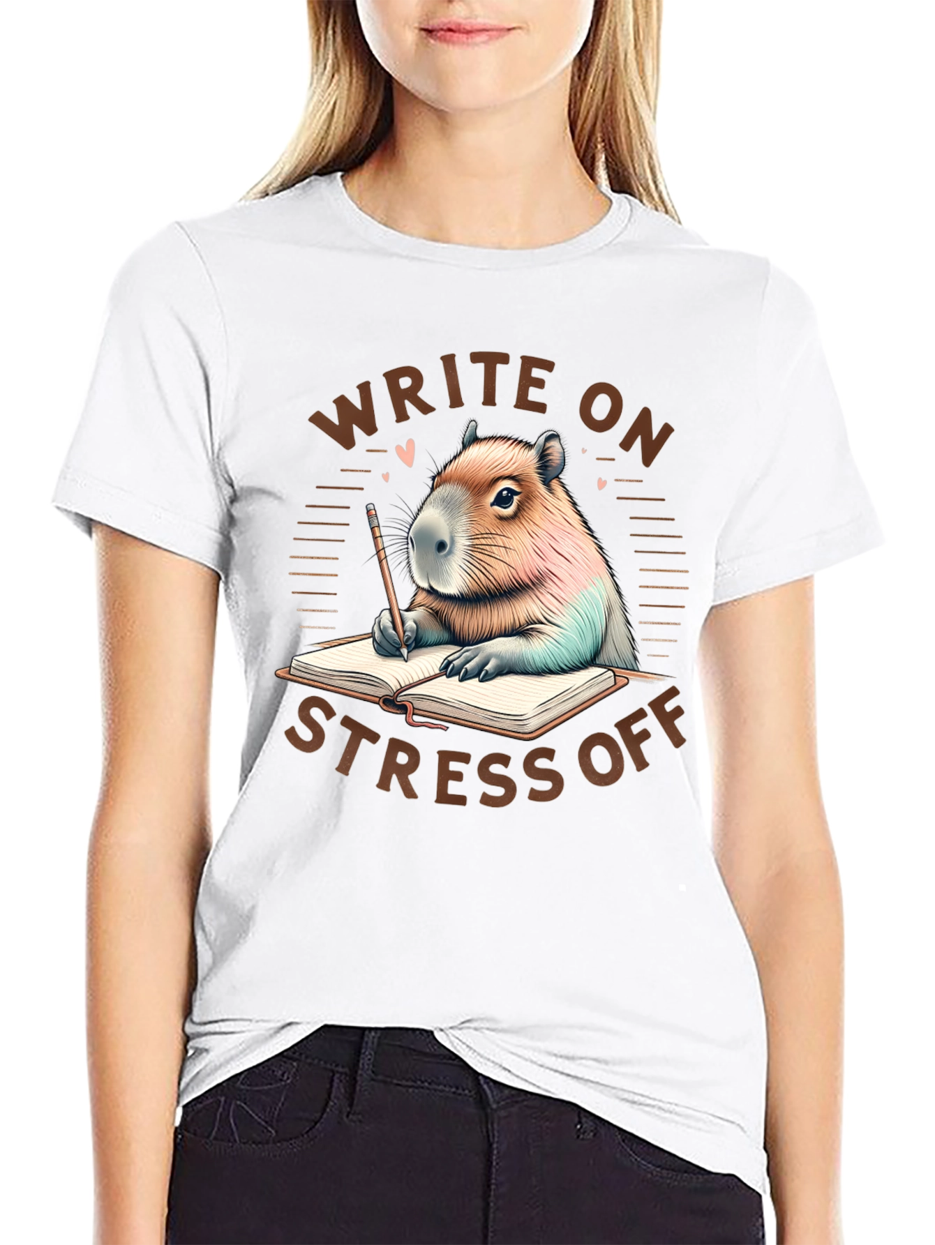 Black Write On Stress Off T-Shirt view 9
