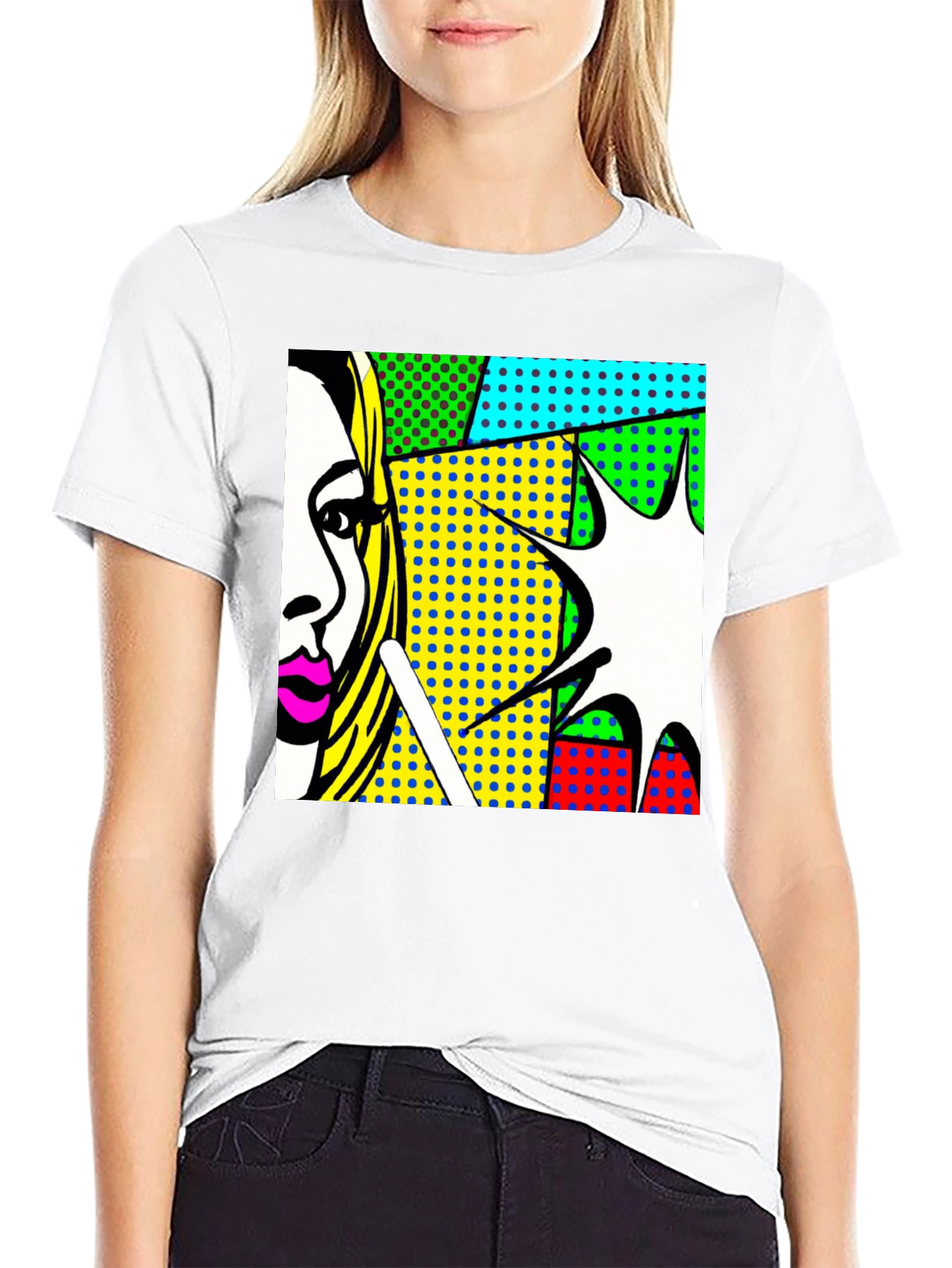 Black Pop Art Graphic Tee view 9