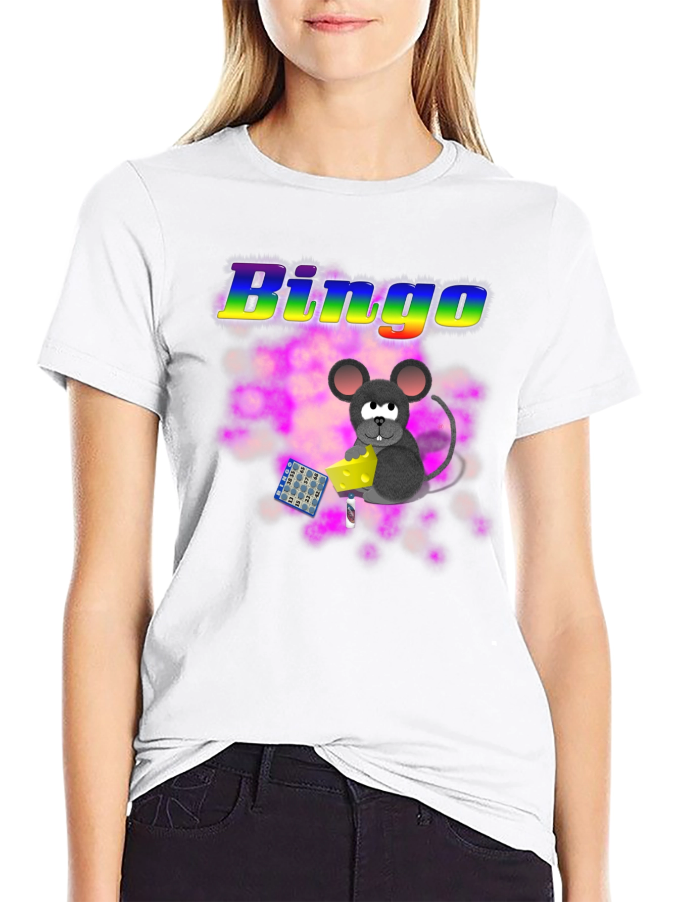 Black Bingo Mouse Graphic Tee view 9