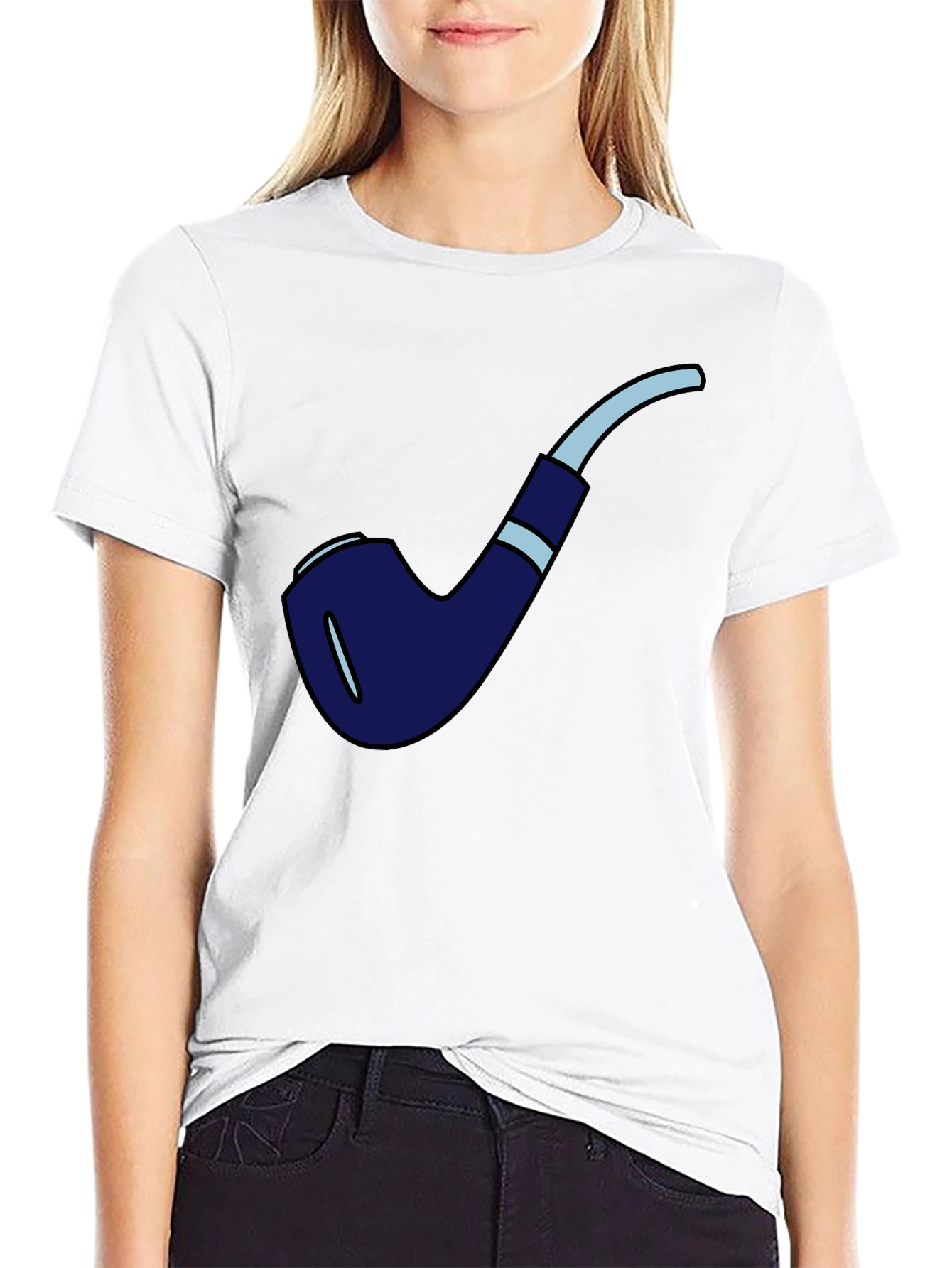 Black Novelty Smoking Pipe Graphic T-Shirt - Black view 9