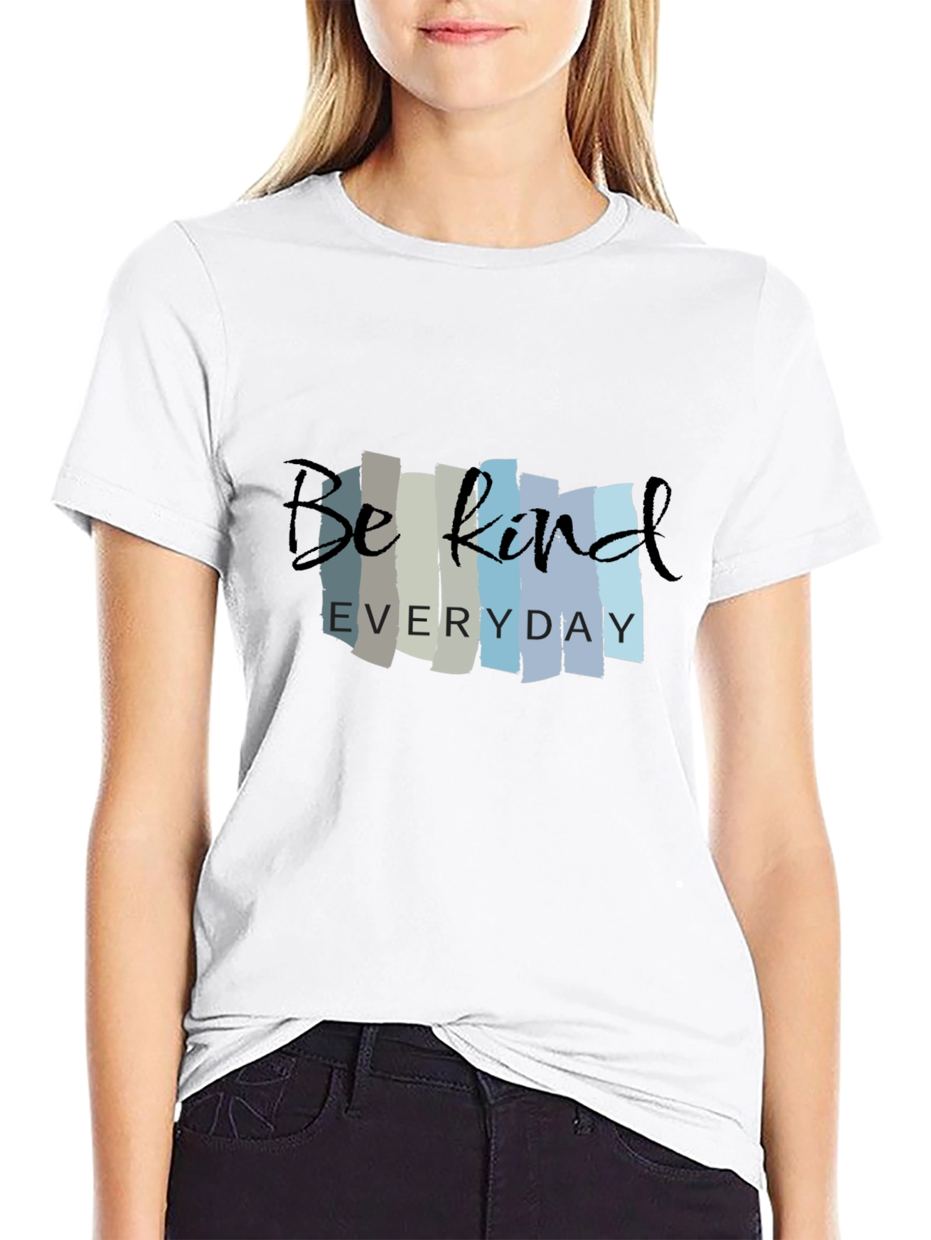 Black Be Kind Everyday Black Graphic T-Shirt view 9