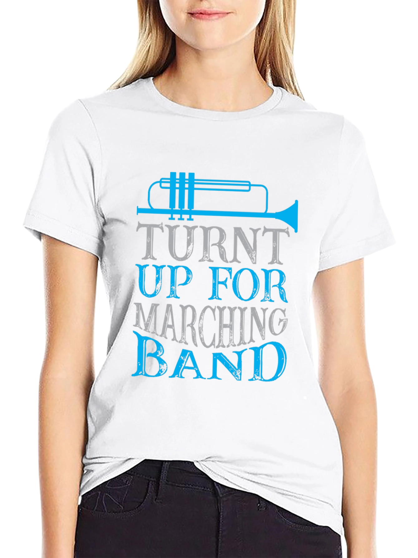 Black Turnt Up for Marching Band T-Shirt - Music Lover Tee view 9