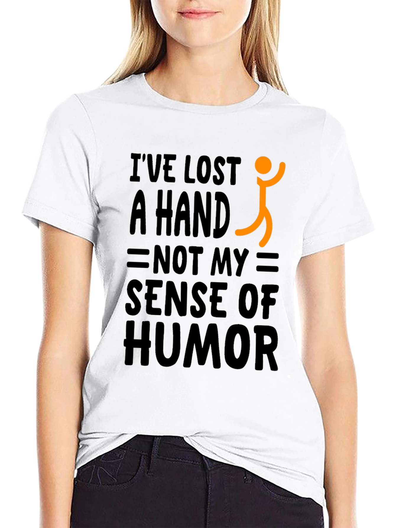 Black Humorous "Lost a Hand" Graphic Tee view 9