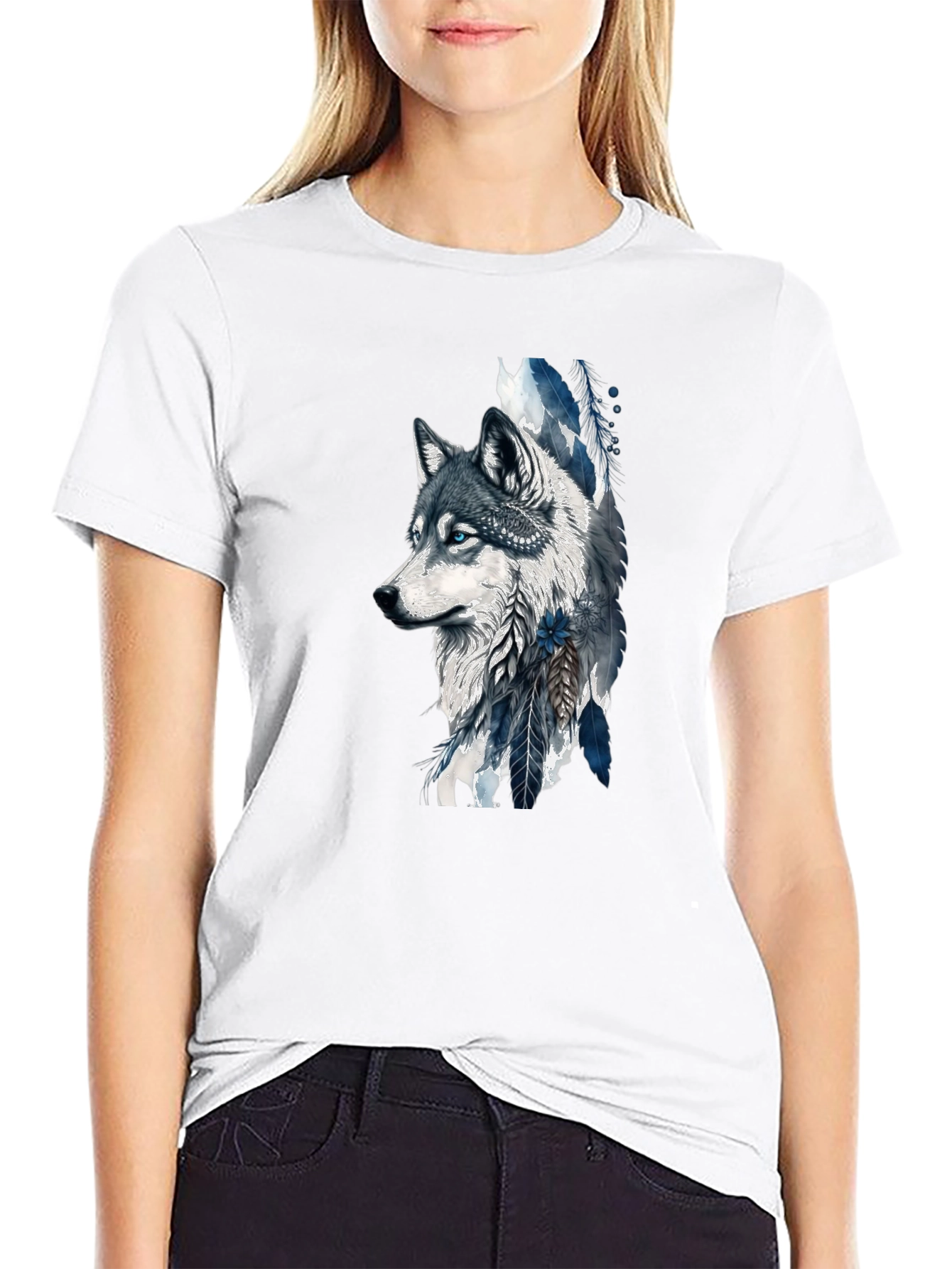 Black Wolf Graphic Print Tee - Stylish & Unique Design view 9