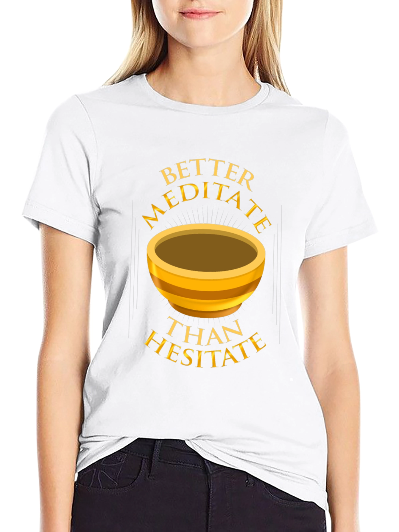 Black Meditate Tee: Find Your Inner Peace T-Shirt view 9