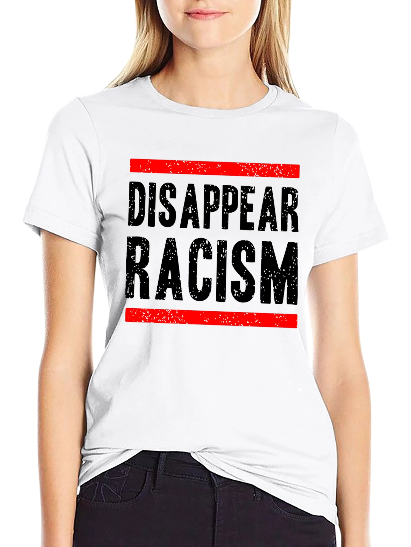 Black Disappear Racism Graphic Tee - Social Justice Shirt view 9