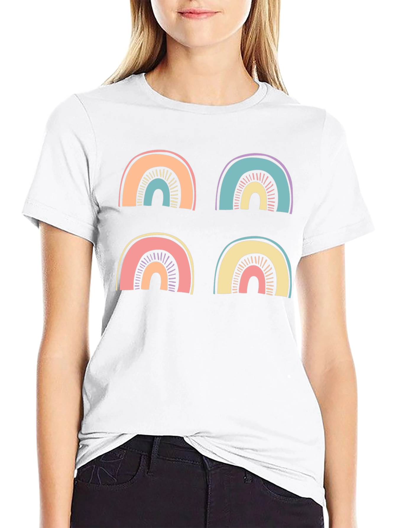 Black Retro Rainbow T-Shirt view 9
