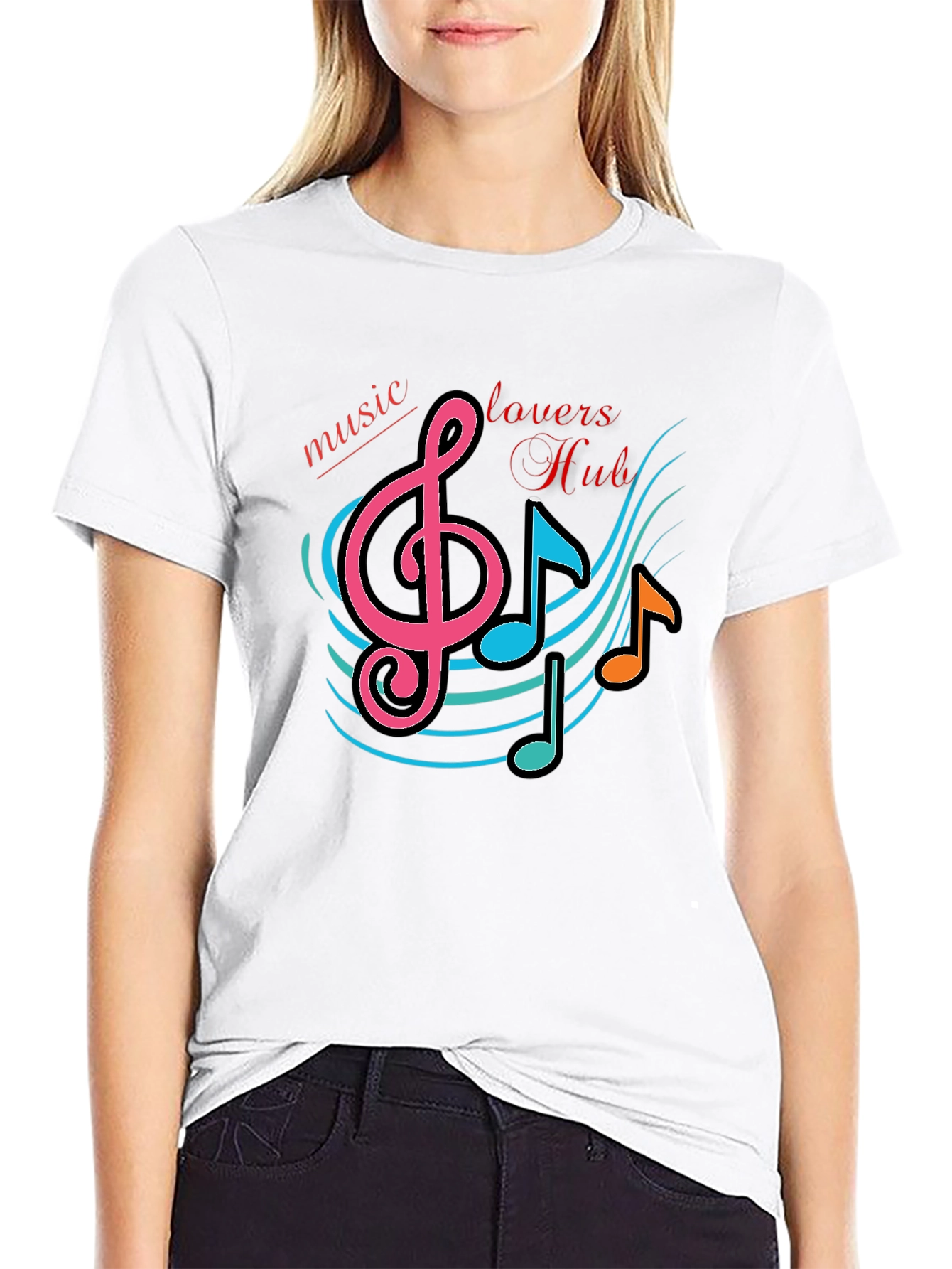 Black Music Lovers Hub Black Graphic T-Shirt view 9