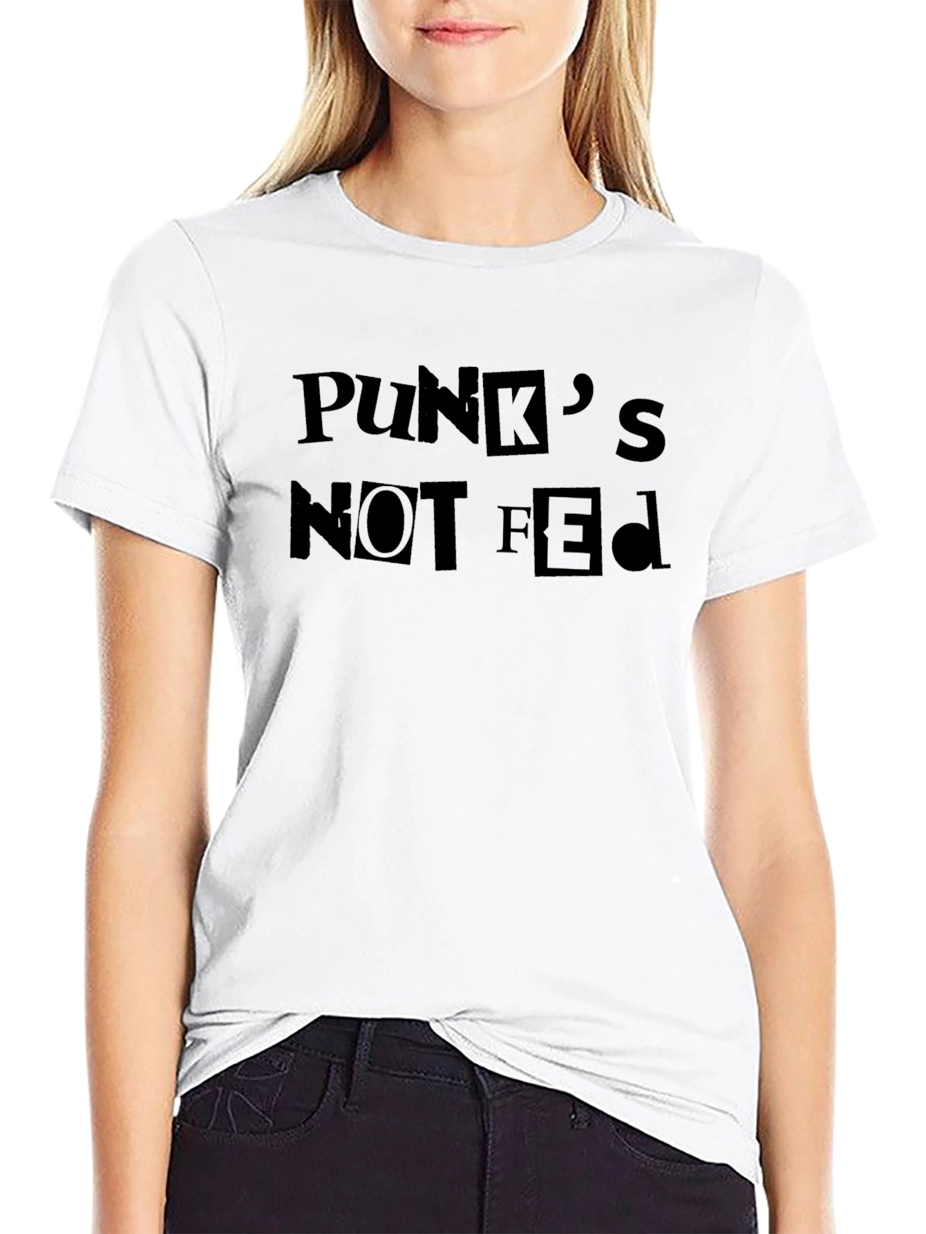 Black Punk's Not Fed Graphic Black T-Shirt view 9