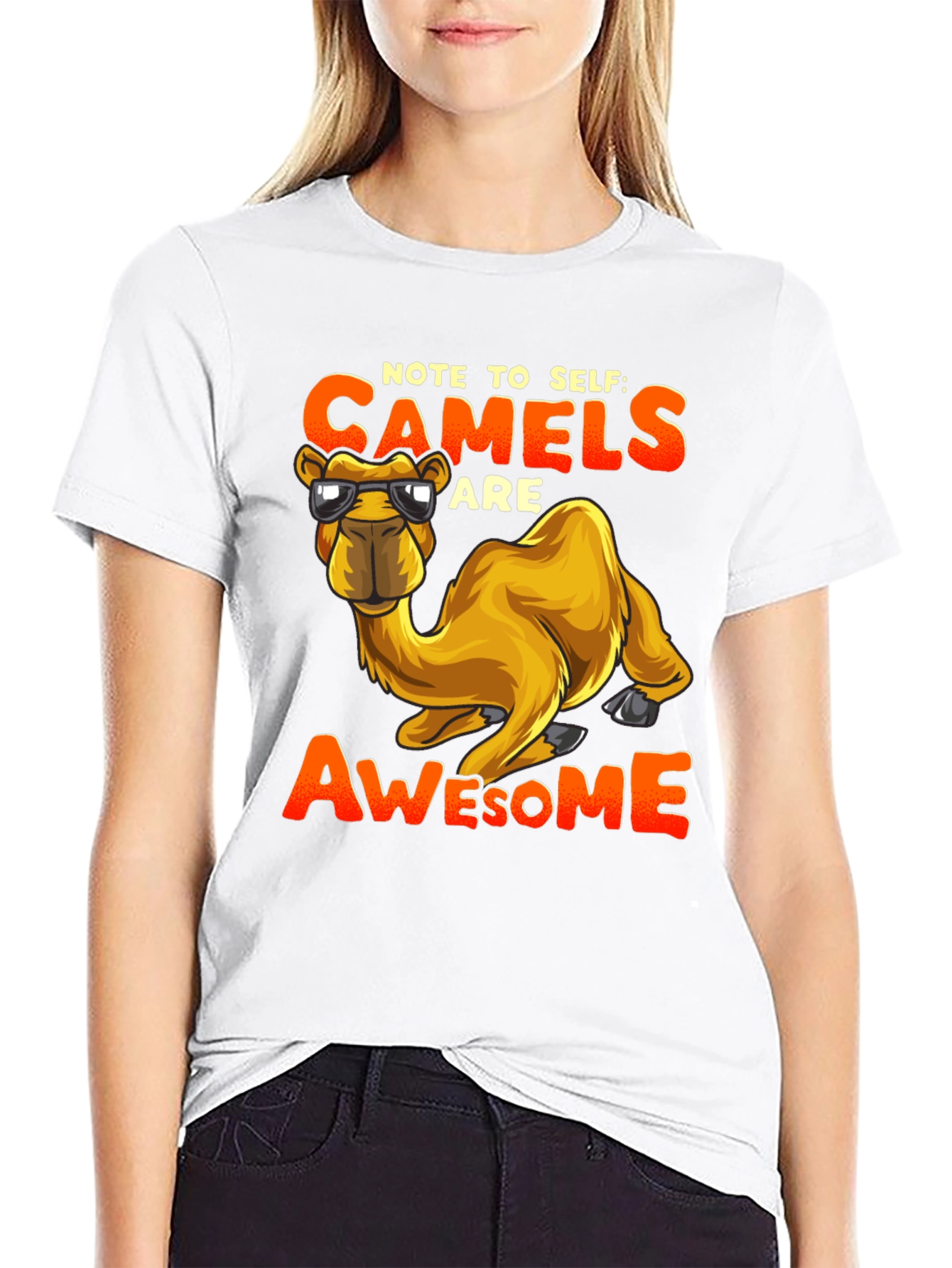 Black Note to Self Camels are Awesome T-Shirt view 9