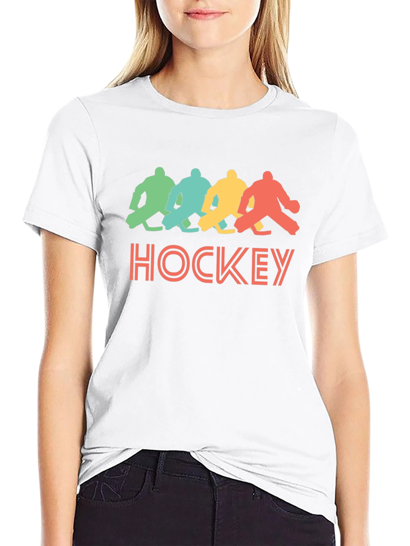 Black Retro Hockey Graphic T-Shirt - Black Tee view 9