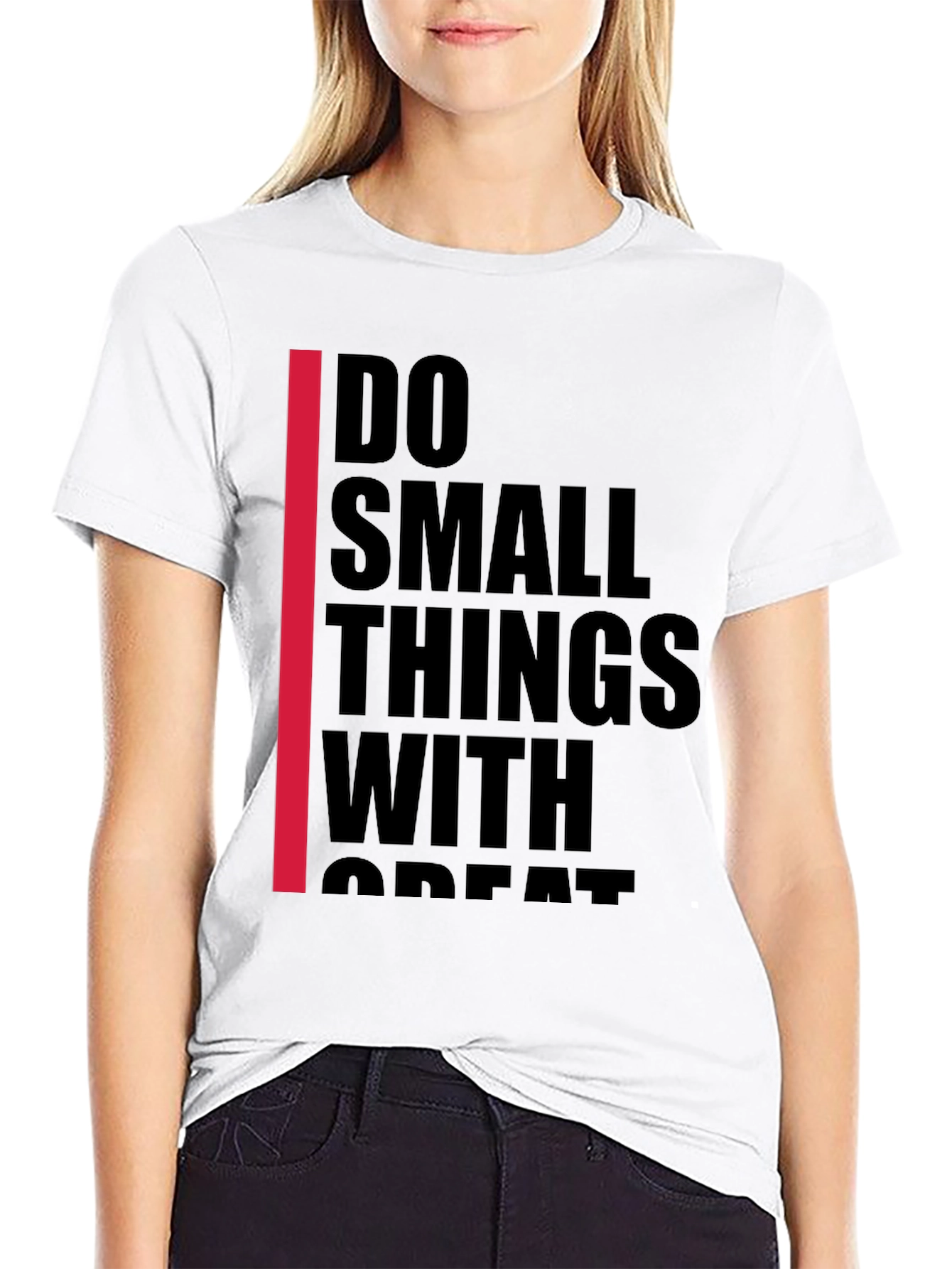 Black Inspirational Graphic Tee - Do Small Things With Great Love view 9