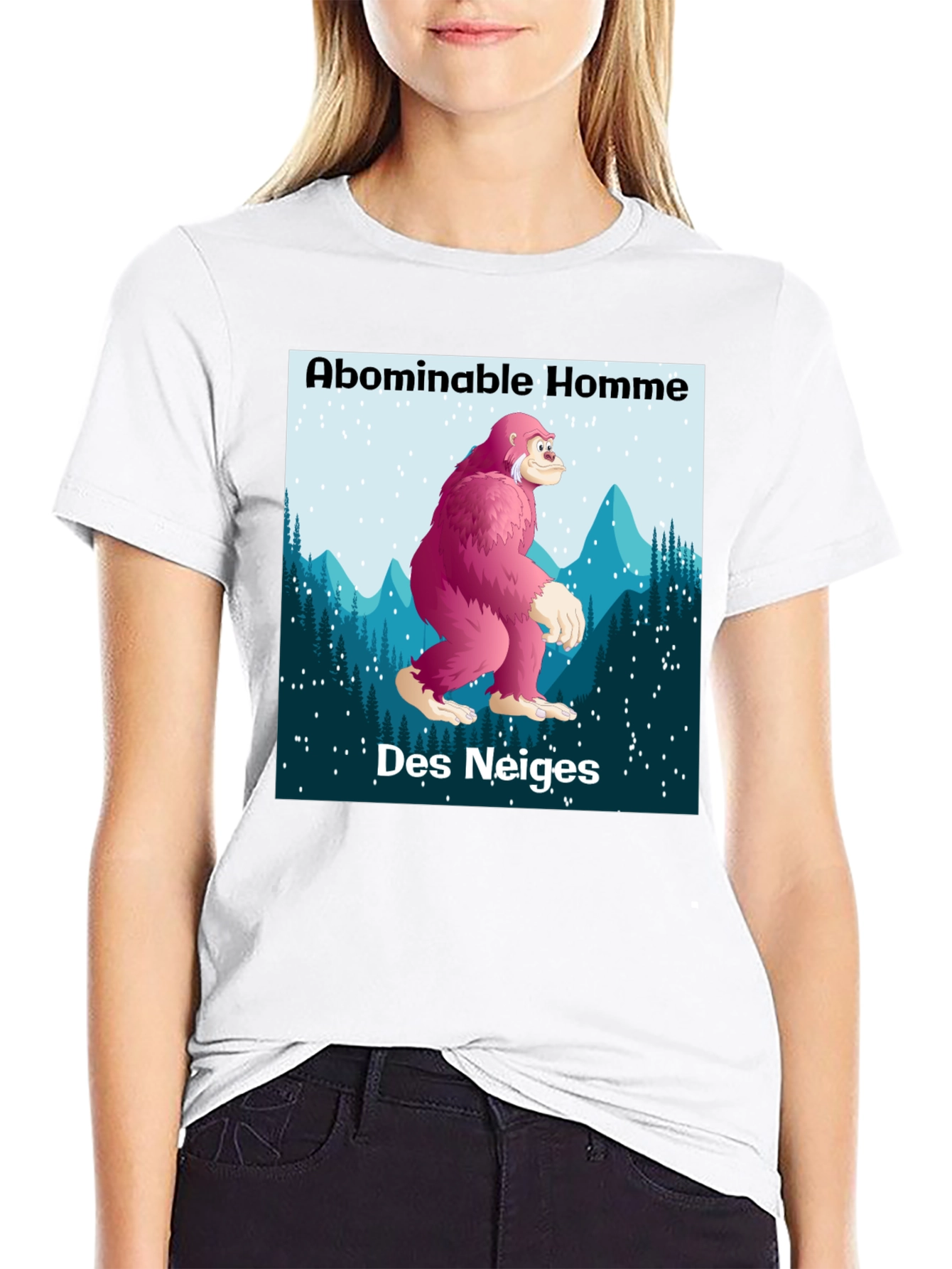 Black Abominable Homme Des Neiges Graphic T-Shirt view 9