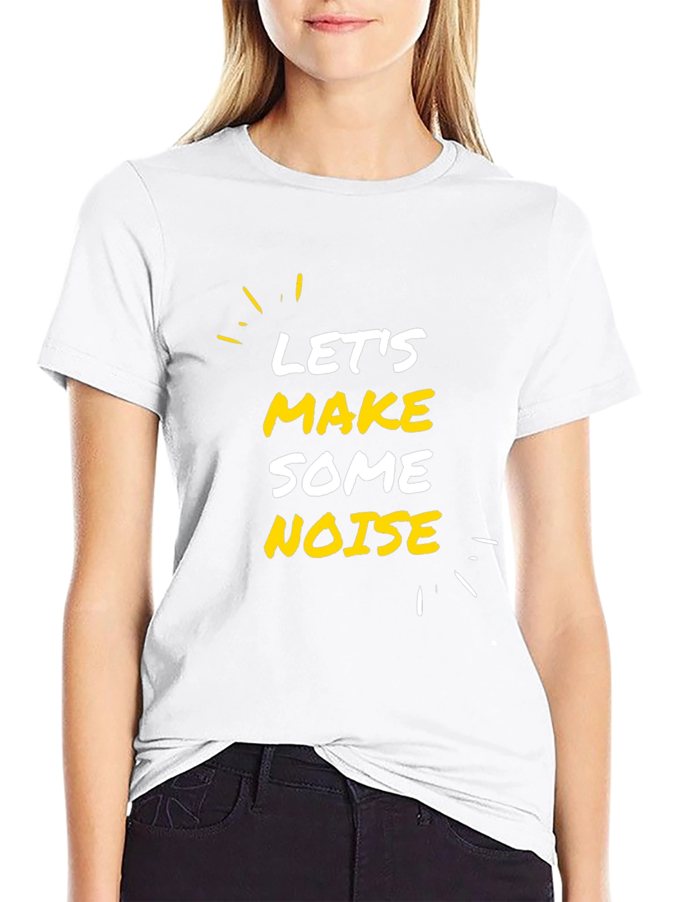 Black Let's Make Some Noise Black Graphic Tee view 9