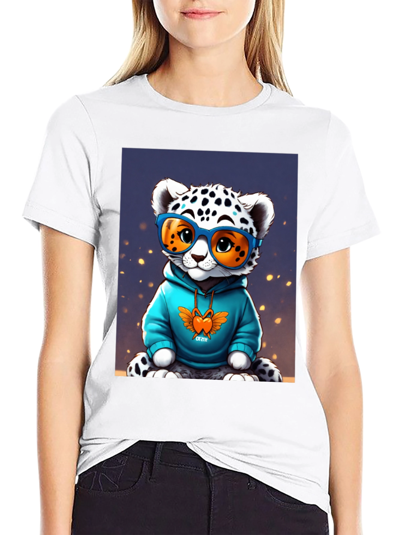 Black Cool Cat Tee - Funky Leopard Graphic T-Shirt view 9