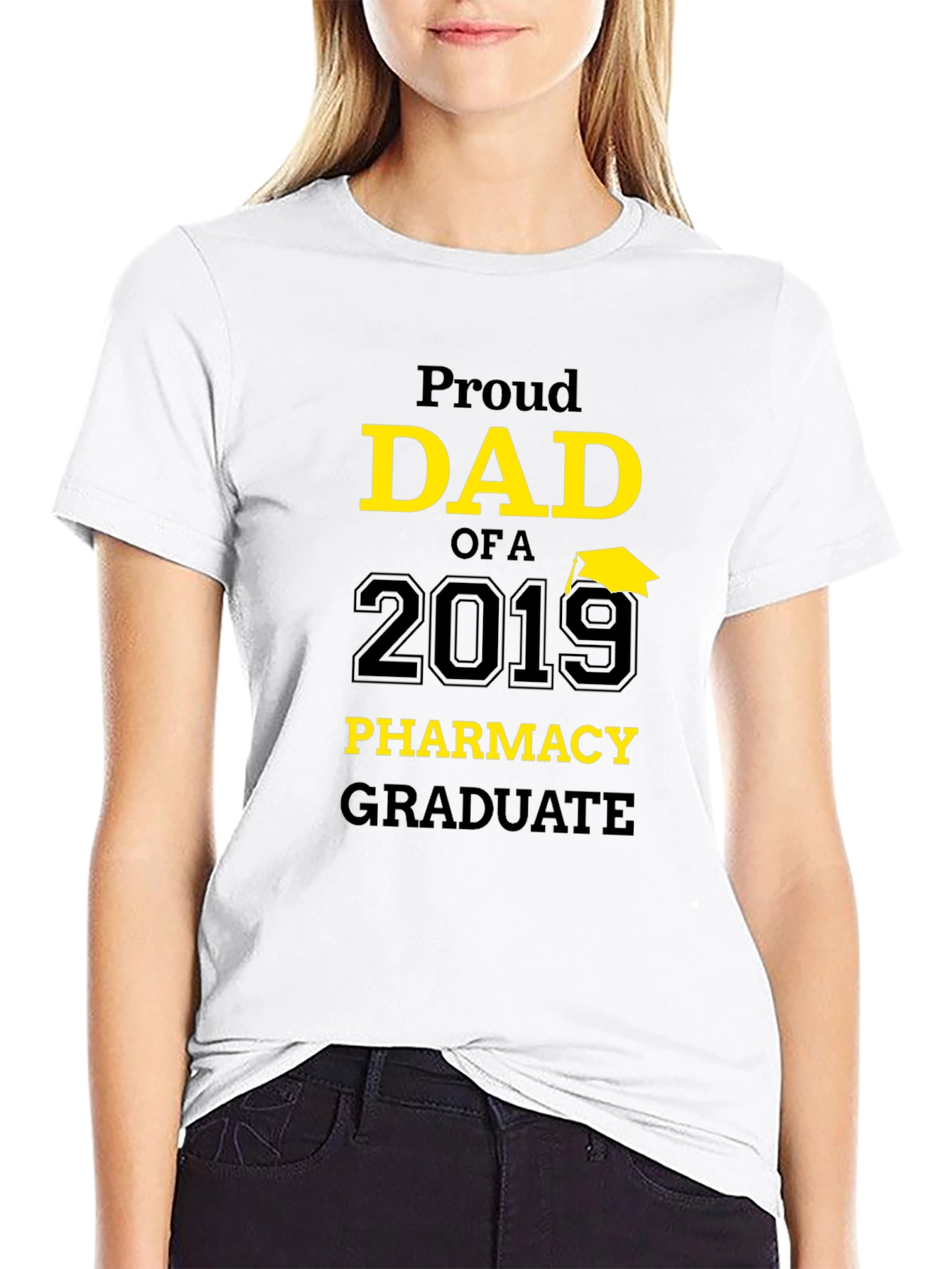 Black Proud Dad of a 2019 Pharmacy Graduate Black T-Shirt view 9