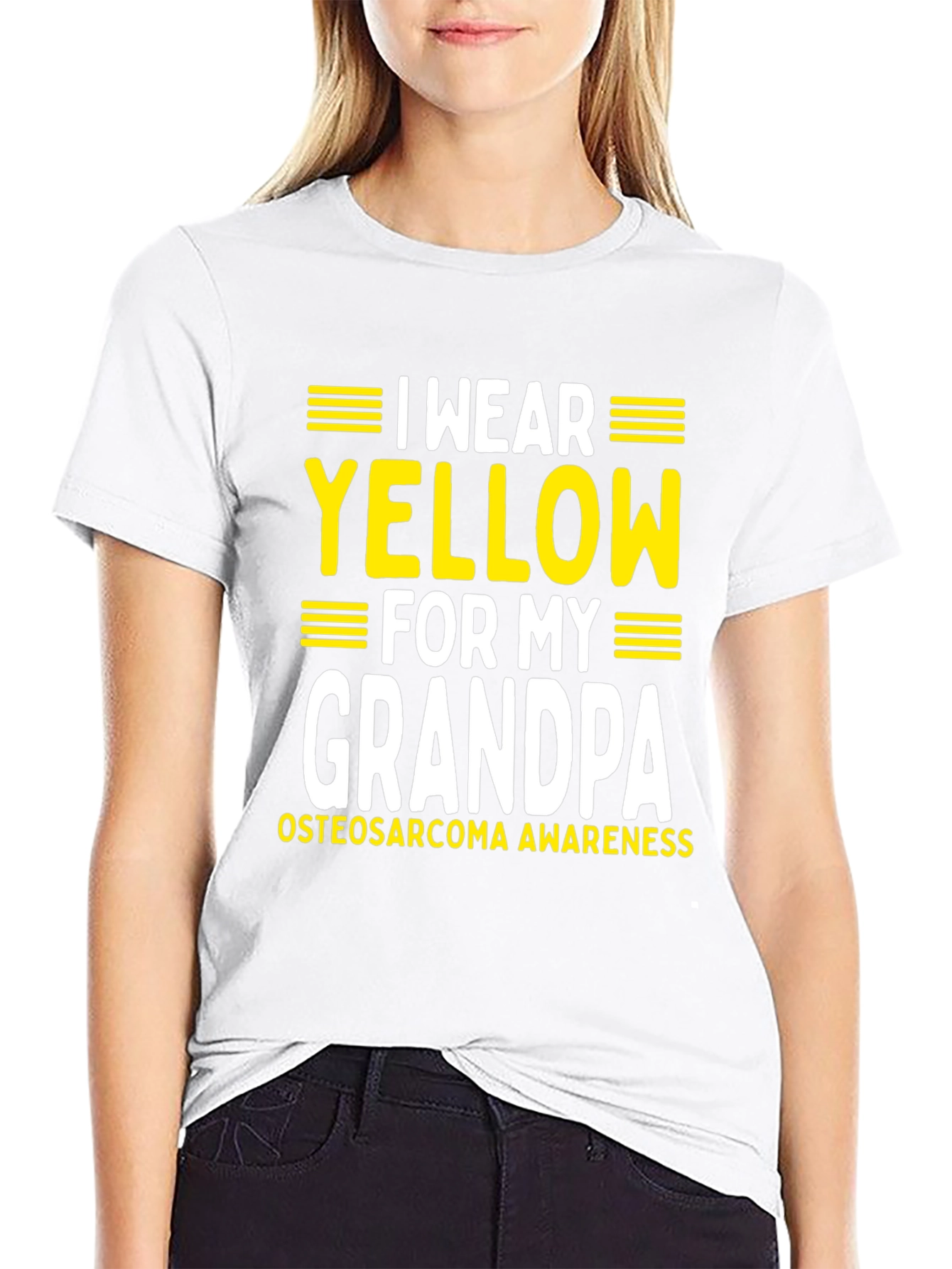 Black I Wear Yellow for My Grandpa T-Shirt view 9