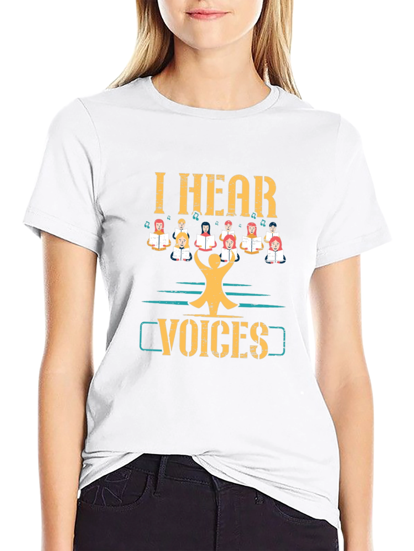 Black I Hear Voices T-Shirt Choir Singing Tee view 9