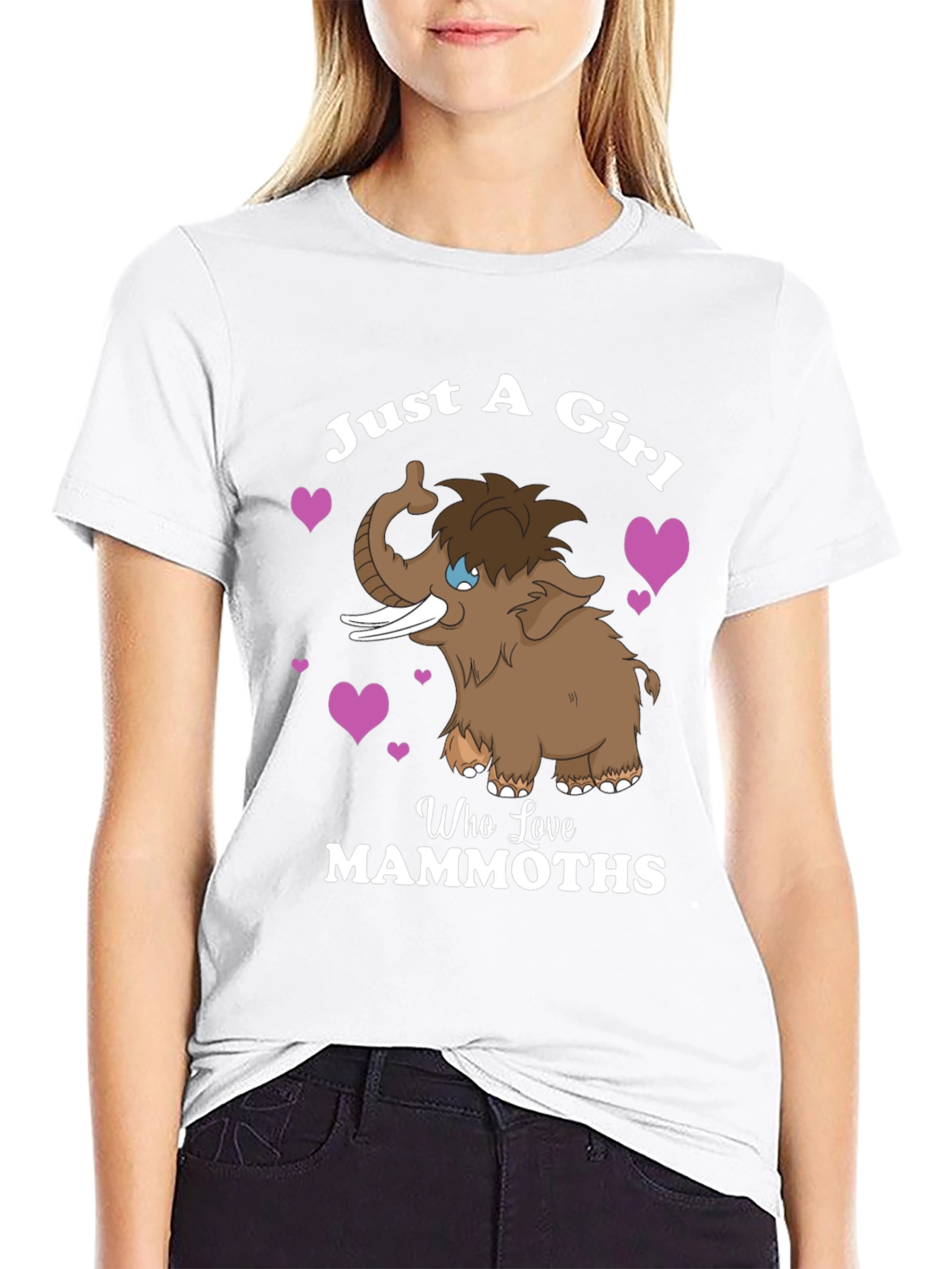 Black Just a Girl Who Loves Mammoths T-Shirt view 9