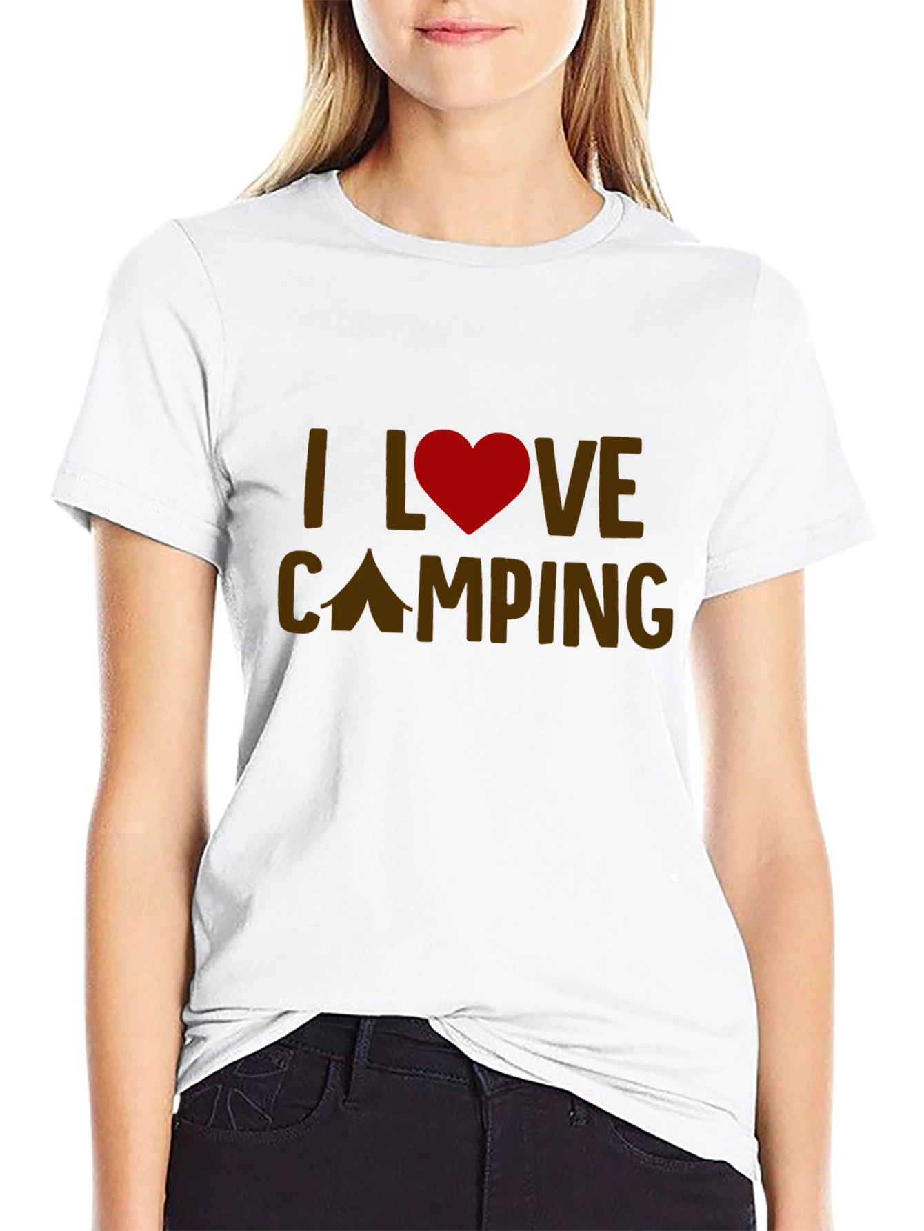 Black I Love Camping Graphic Tee - Black Casual T-Shirt view 9