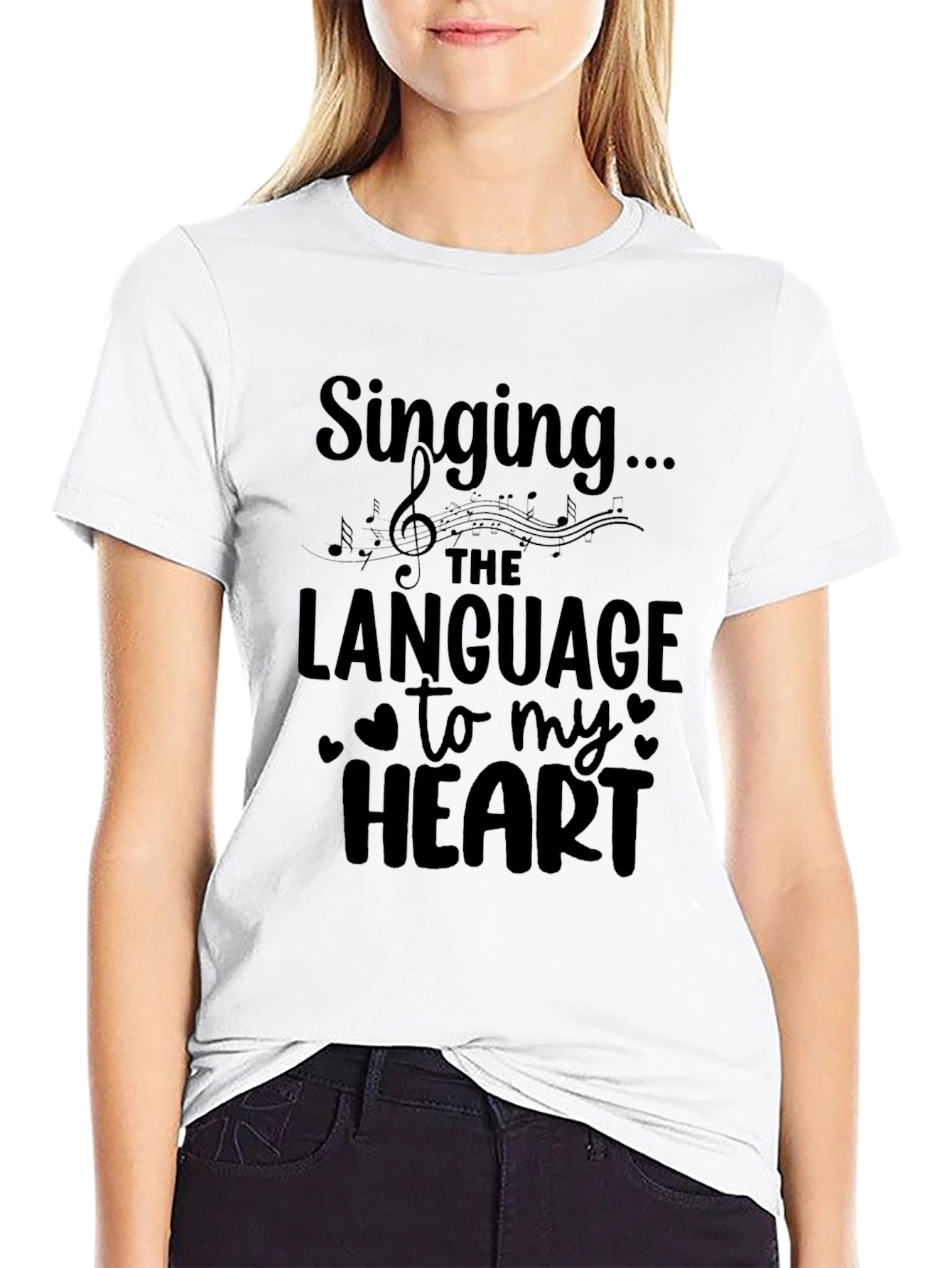 Black Singing Language of the Heart T-Shirt view 9