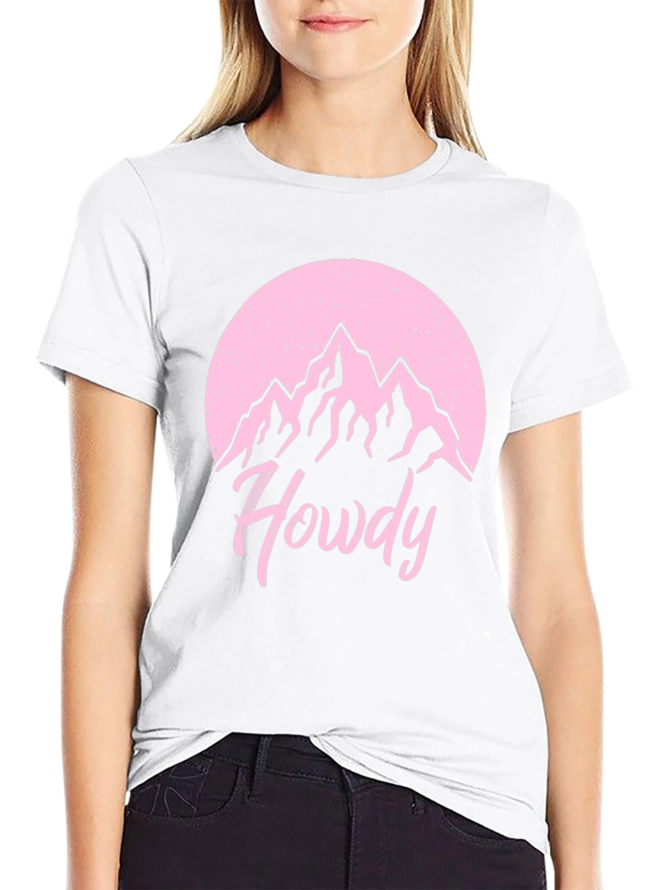 Black Howdy Mountain Graphic T-Shirt - Casual Wear view 9