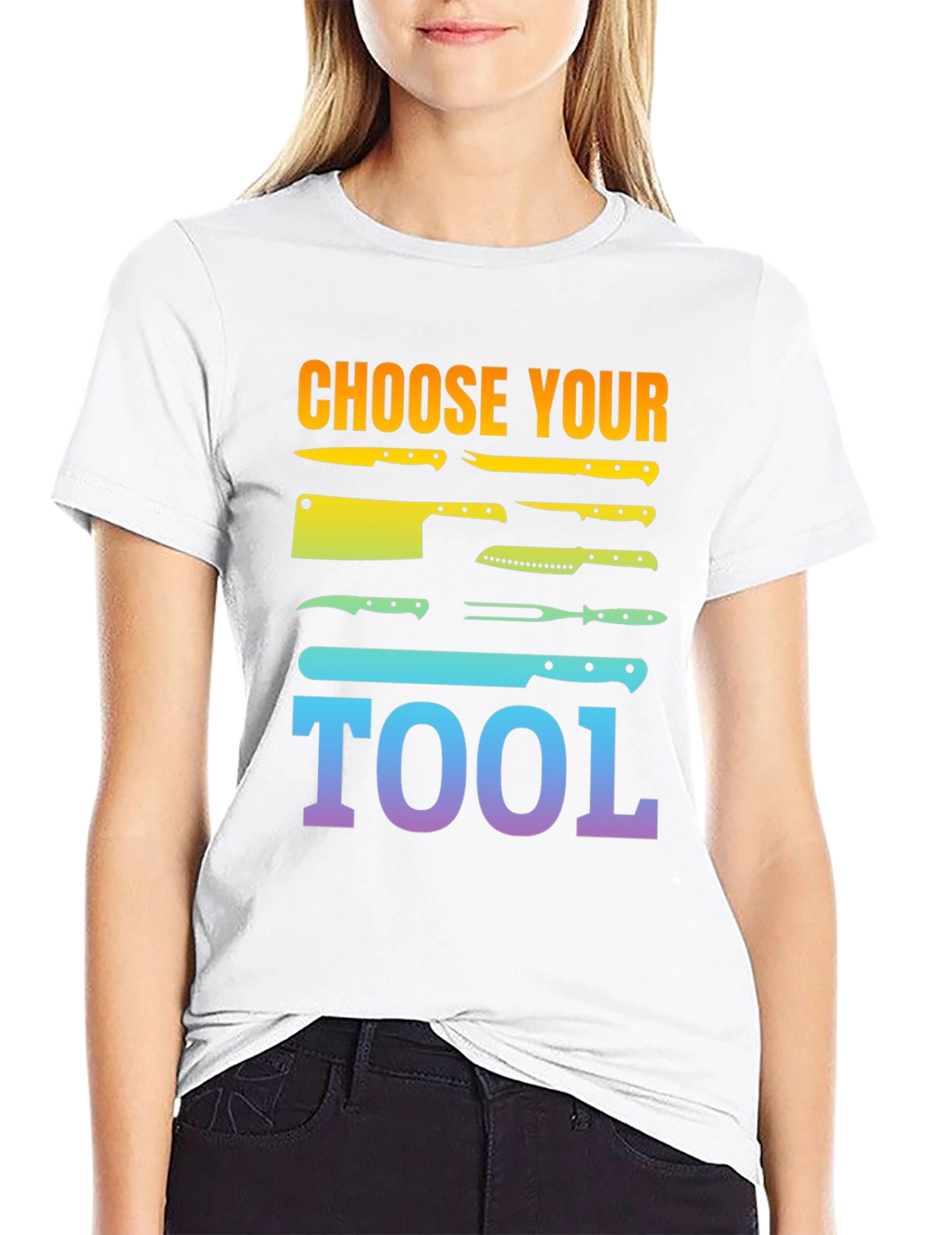 Black Choose Your Tool Knife T-Shirt - Culinary Chef Gift view 9