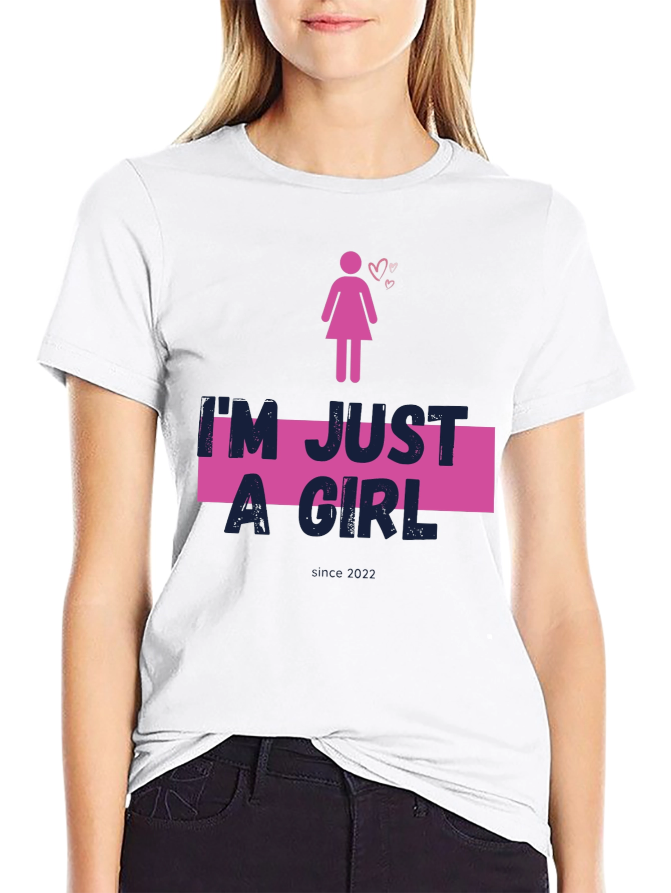 Black I'm Just A Girl Black Tee view 9
