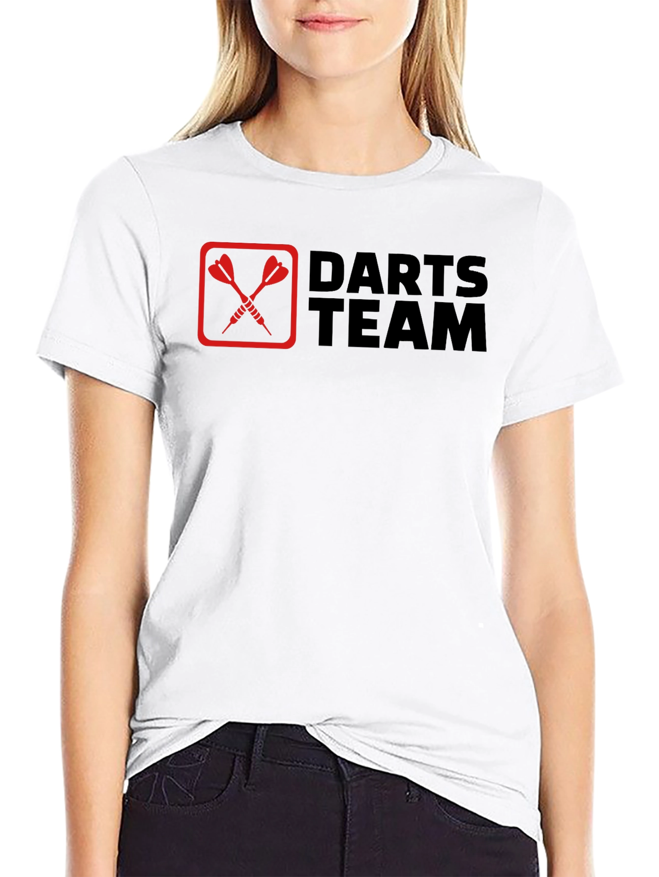 Black Darts Team Graphic Tee - Black Cotton T-Shirt view 9