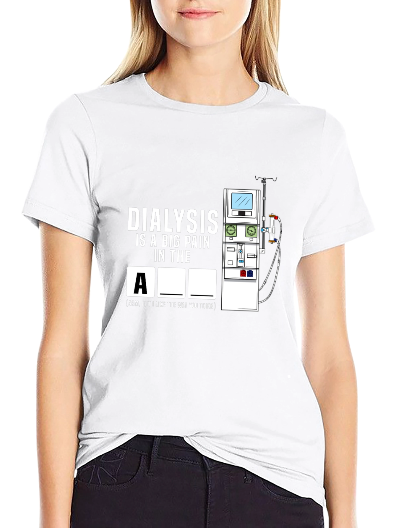 Black Dialysis Pain Funny T-Shirt view 9