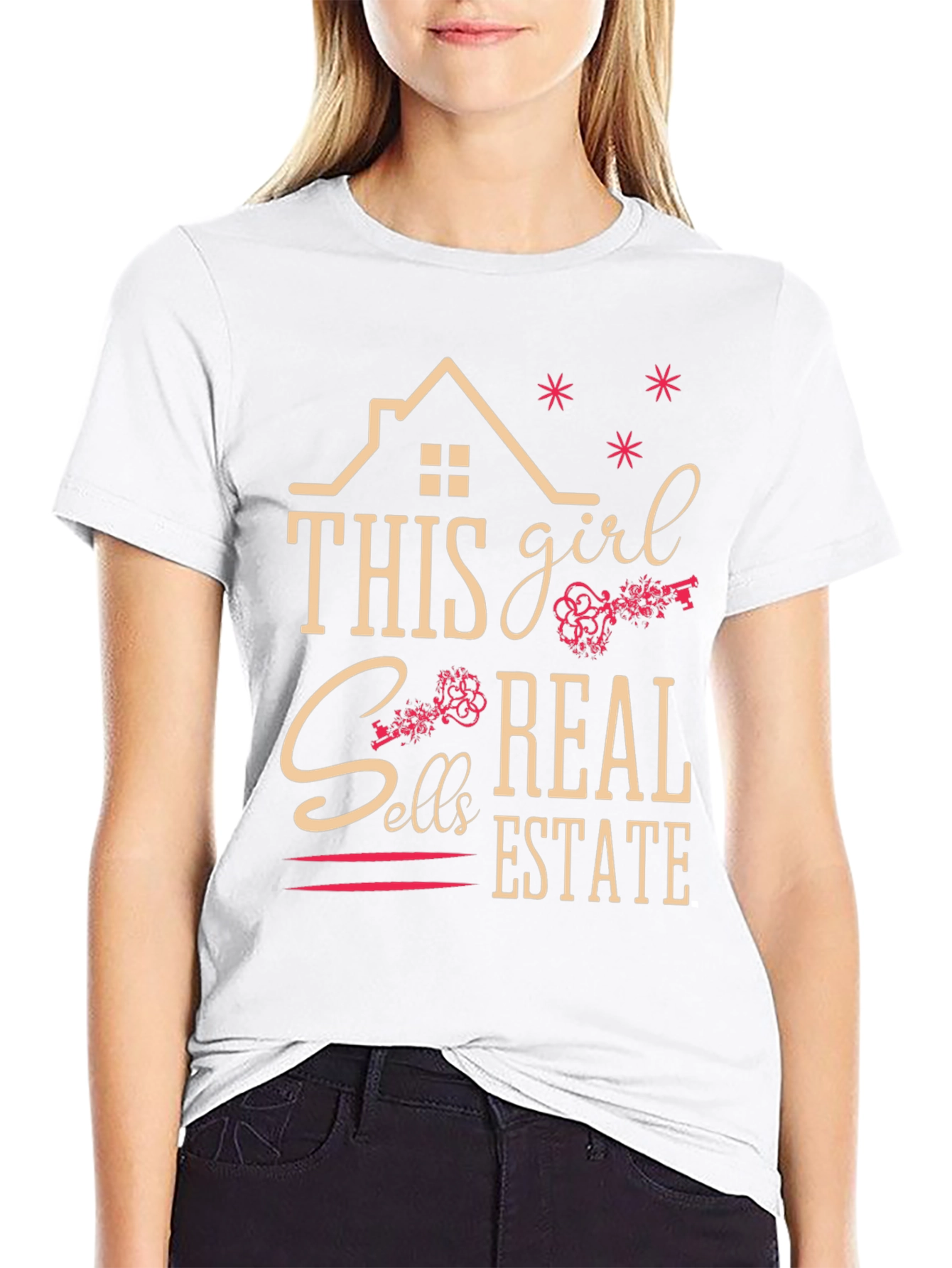 Black This Girl Sells Real Estate T-Shirt view 9