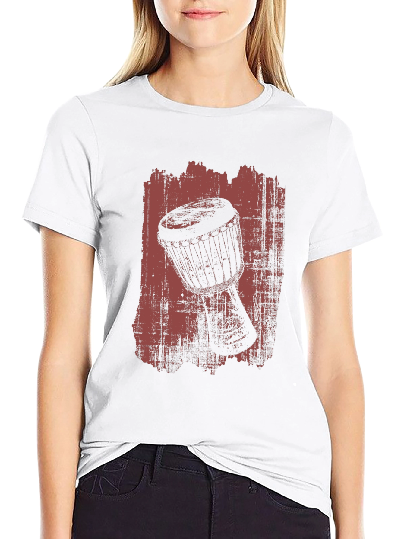 Black Djembe Drum Graphic Tee - Music Lover's T-Shirt view 9