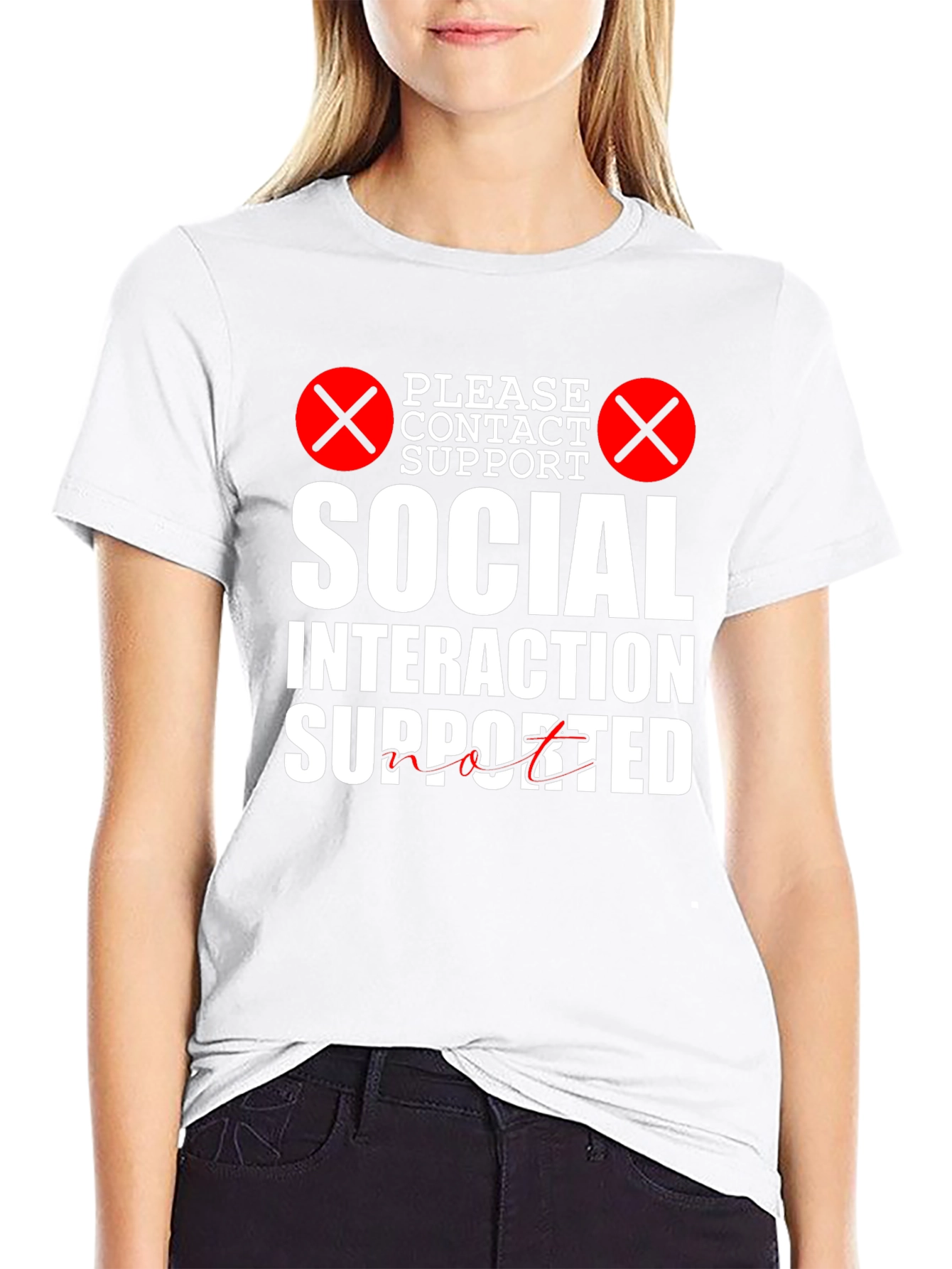 Black Social Interaction Supported Graphic Tee view 9
