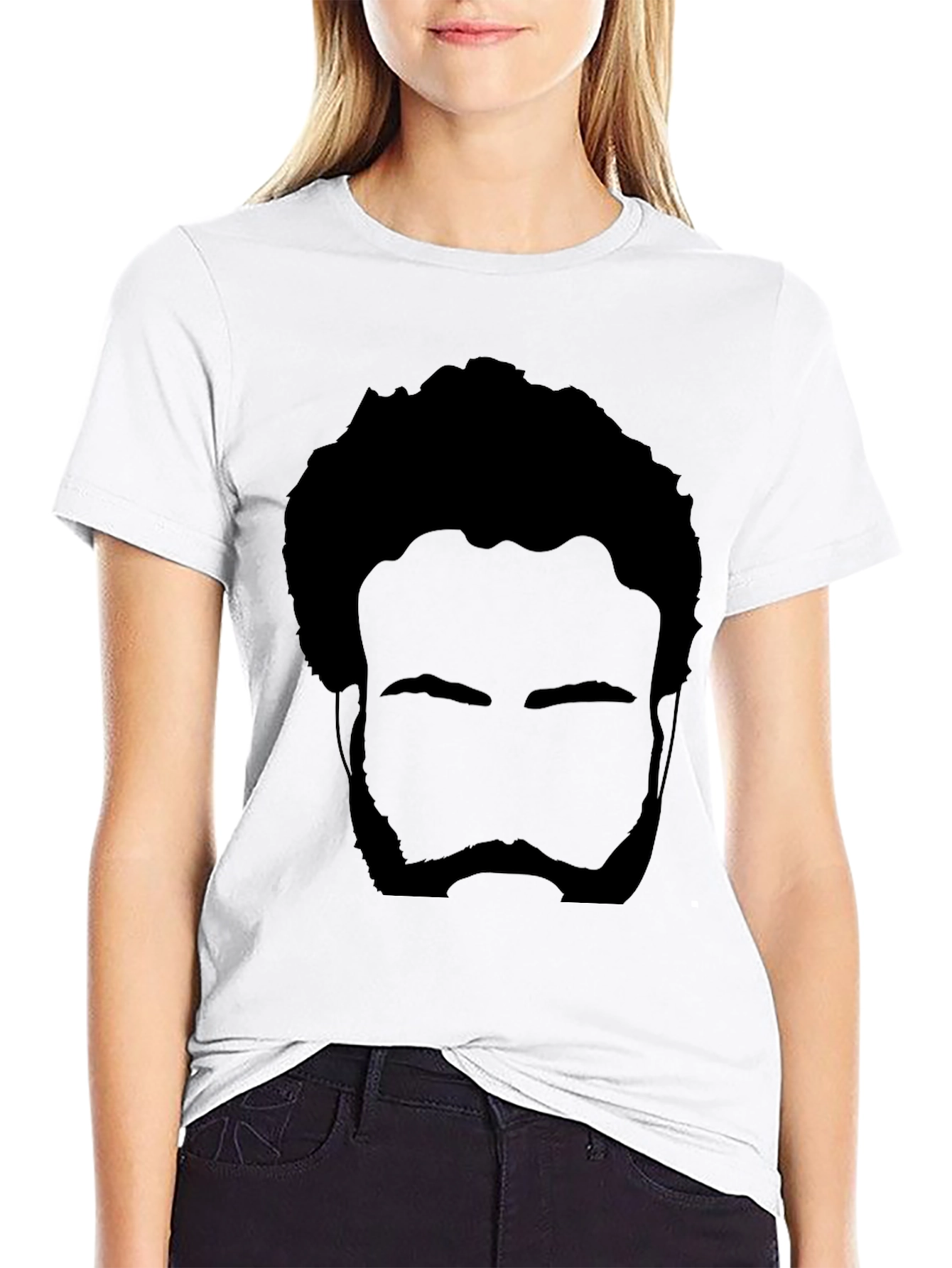 Black Graphic Black T-Shirt - Silhouette Face view 9