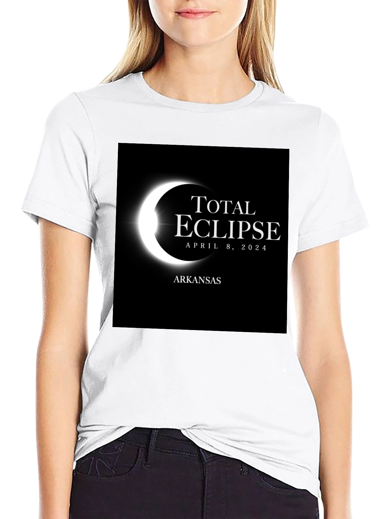Black Total Eclipse Arkansas April 8, 2024 T-Shirt view 9