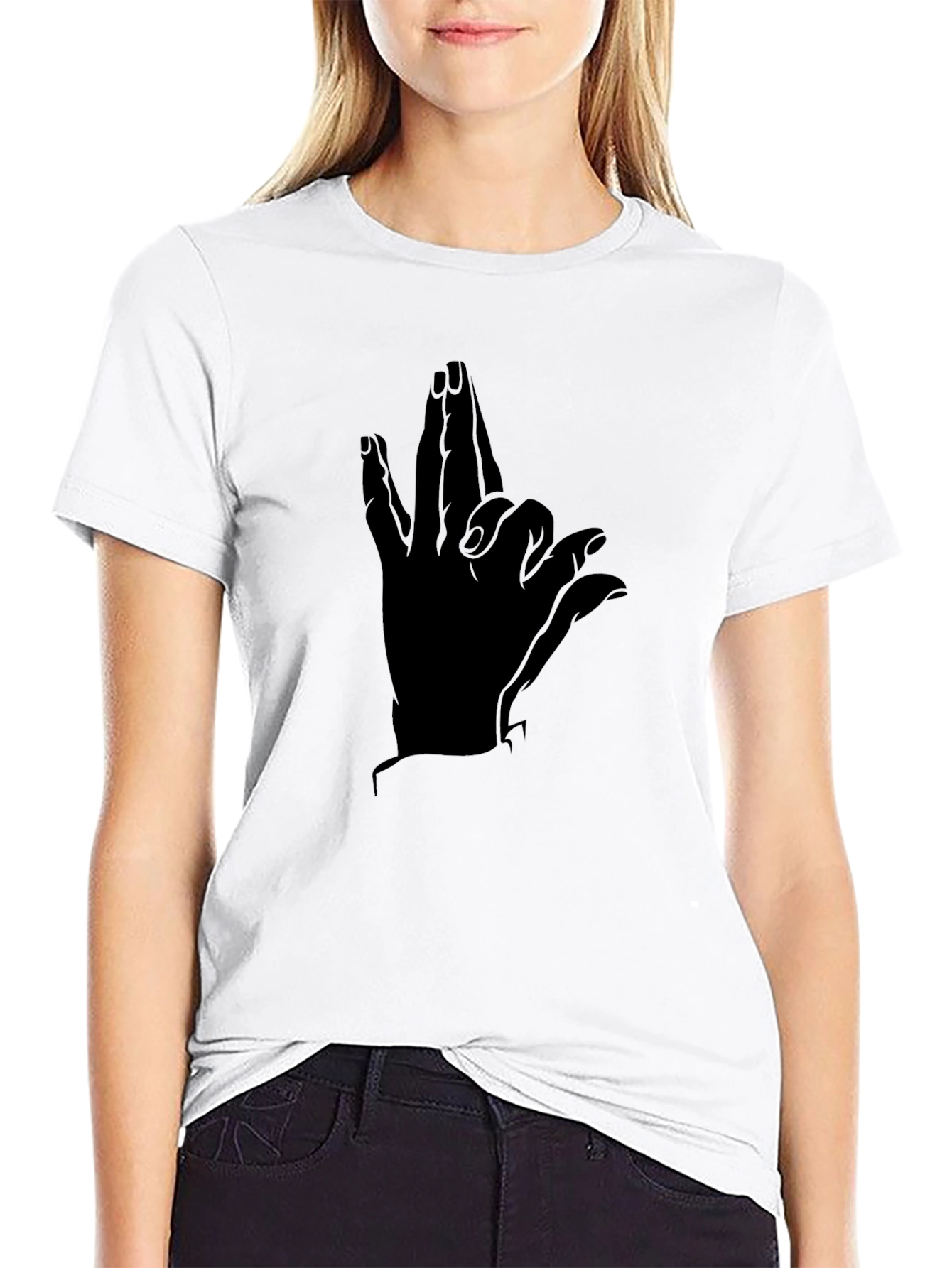 Black Men's Black Graphic Tee - Hand Design view 9