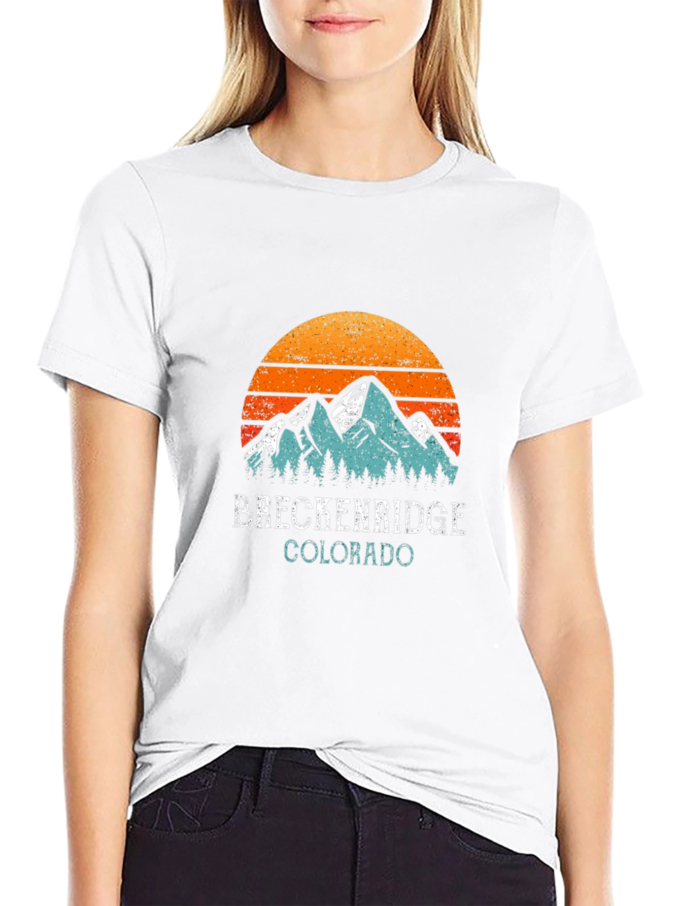 Black Breckenridge Colorado Vintage Style T-Shirt view 9