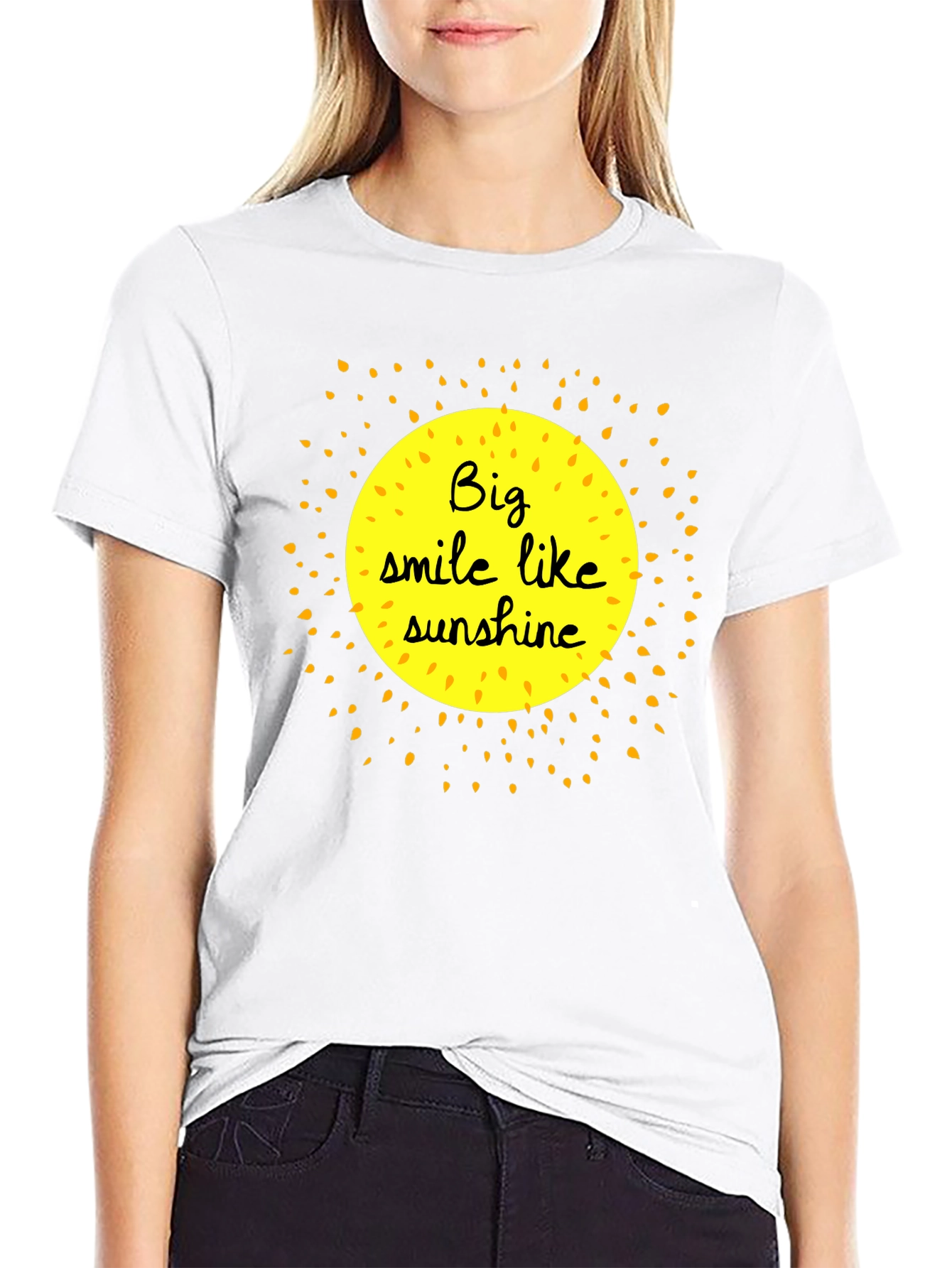Smile Like Sunshine Black Graphic T-Shirt - 9