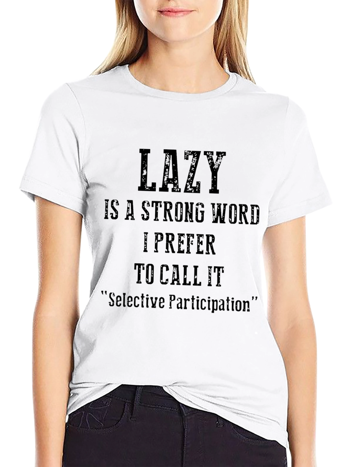 Black Funny Lazy Sarcastic Graphic T-Shirt view 9