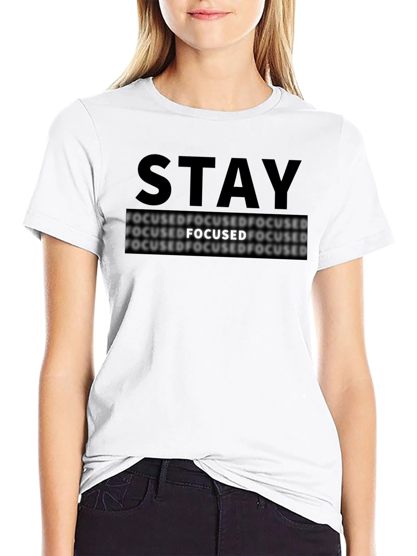 Black Stay Focused Graphic Tee - Black T-Shirt view 9