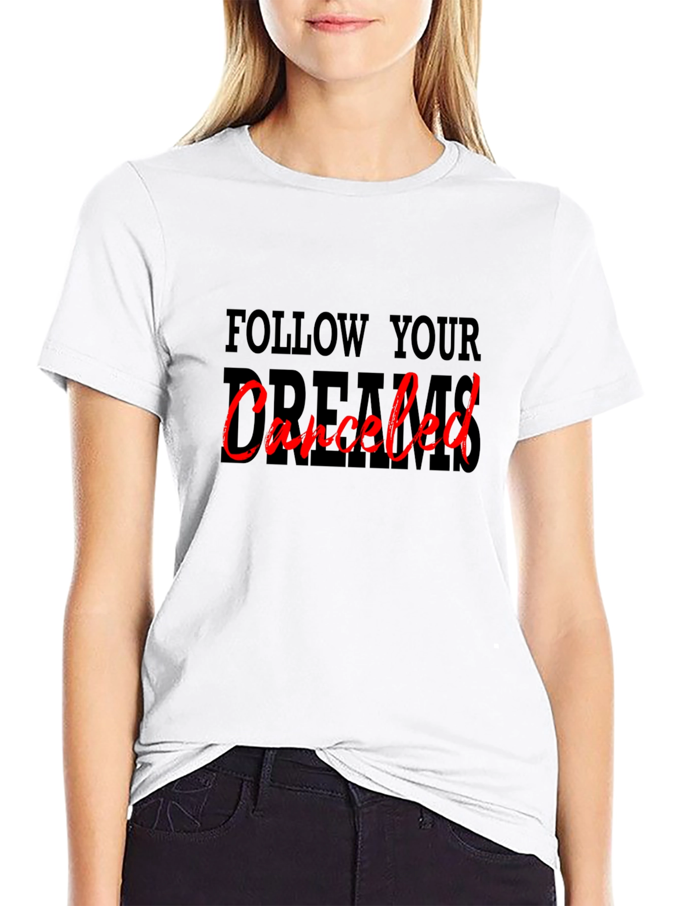 Black Follow Your Dreams Canceled Graphic Tee view 9
