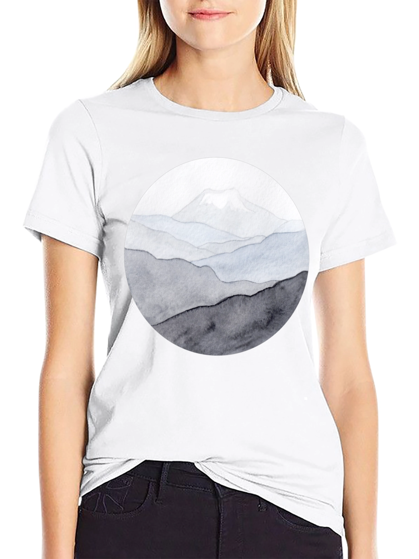 Black Mountain Range Graphic Tee - Black Casual Shirt view 9