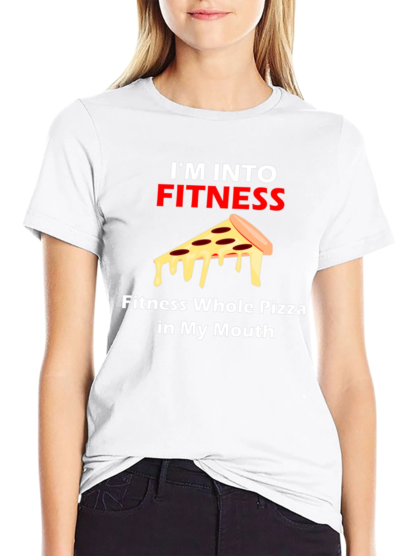 Black Fitness Pizza Graphic Tee view 9