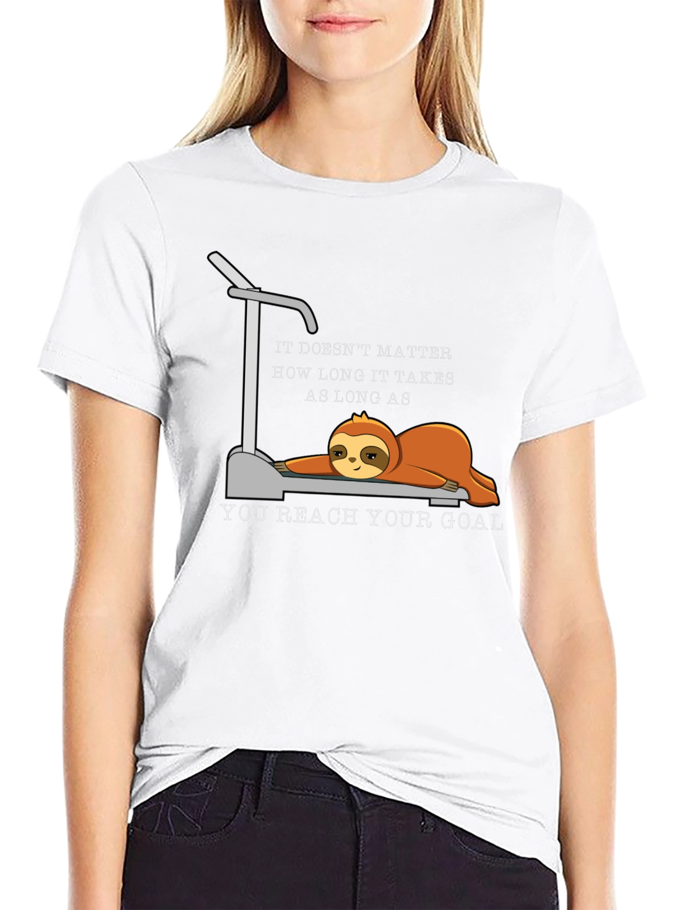 Black Sloth Treadmill Motivational T-Shirt view 9