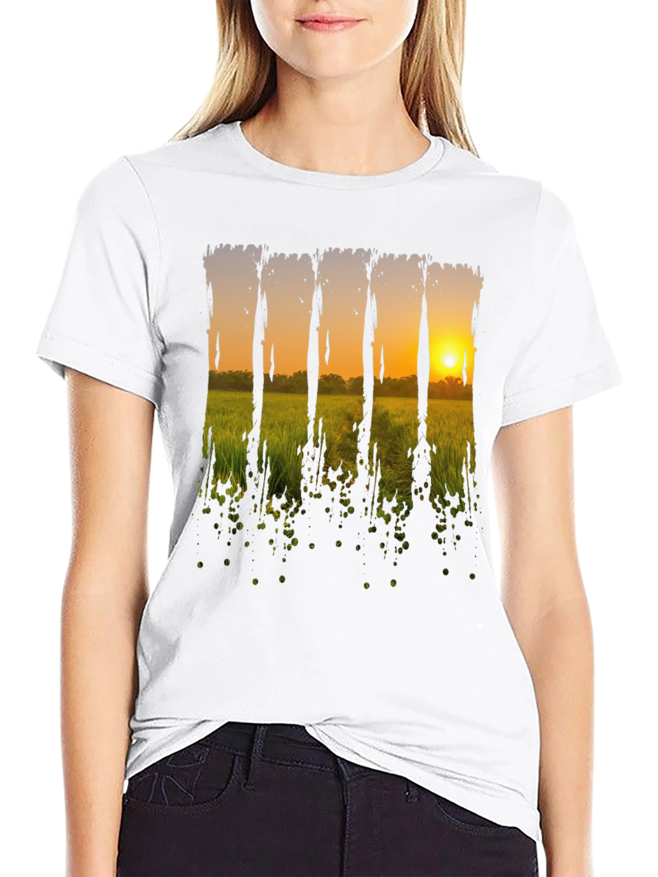 Black Sunset Field Graphic Tee - Black view 9