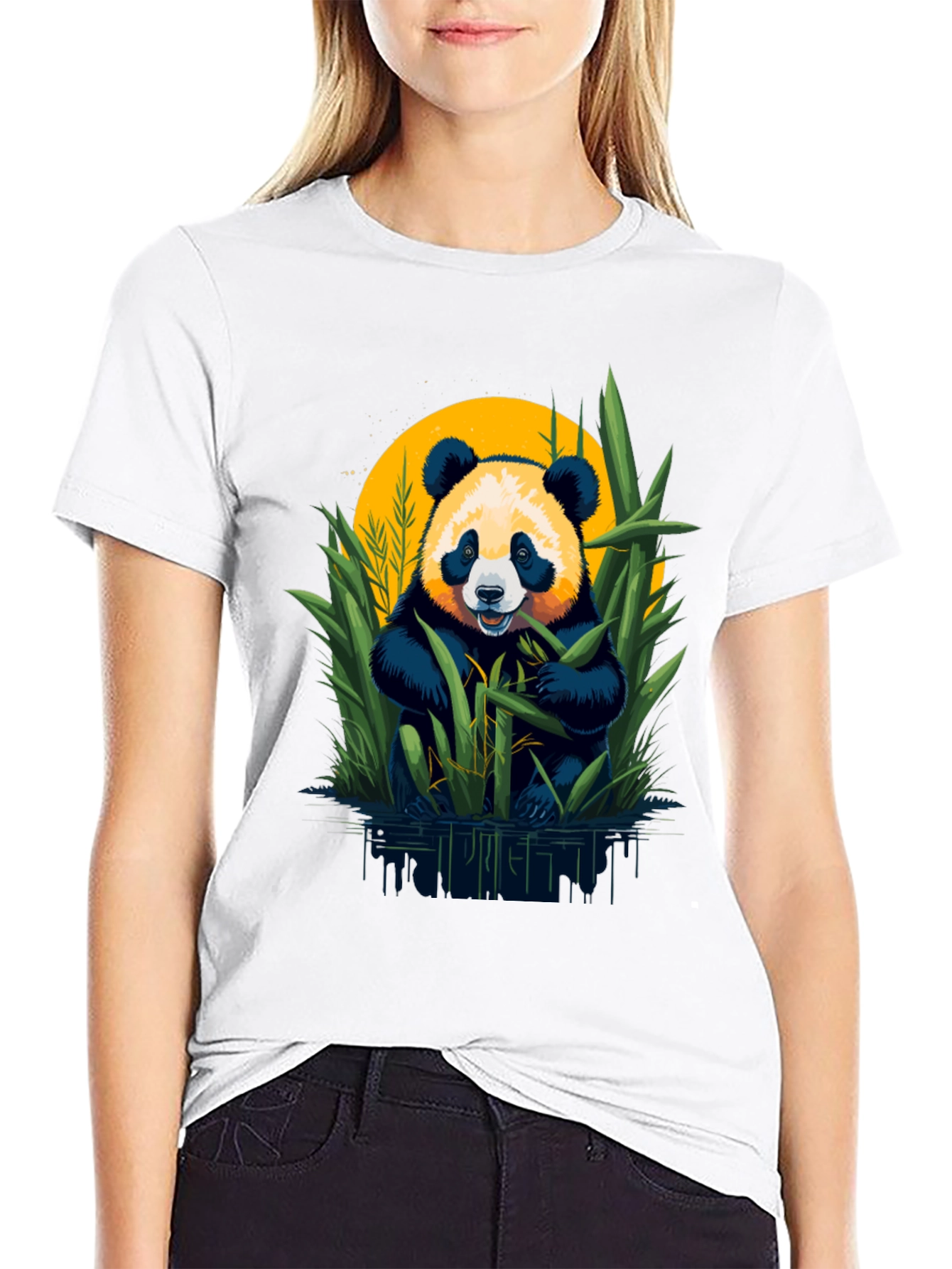 Black Panda Bamboo Graphic Tee view 9