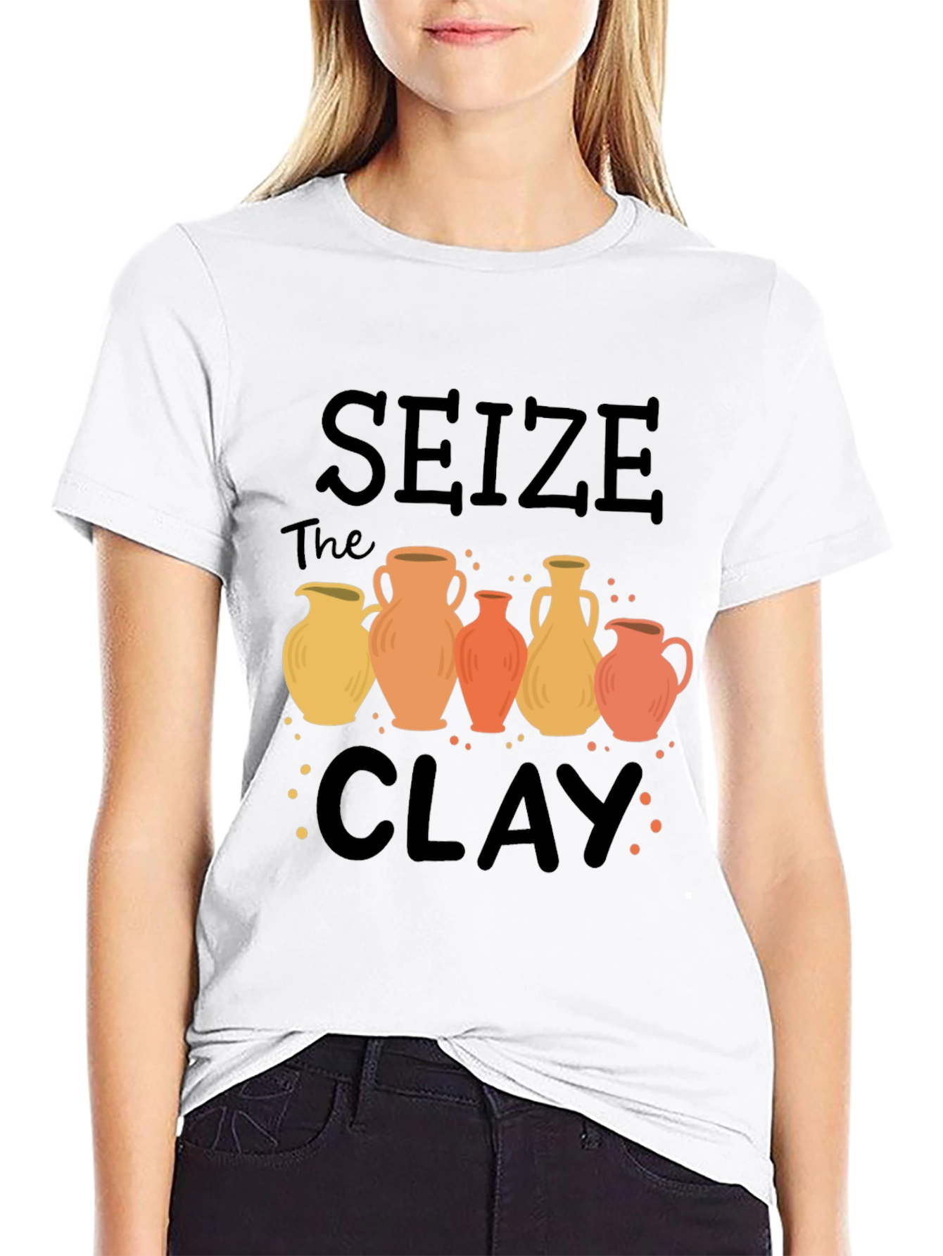 Black Seize The Clay Pottery T-Shirt view 9