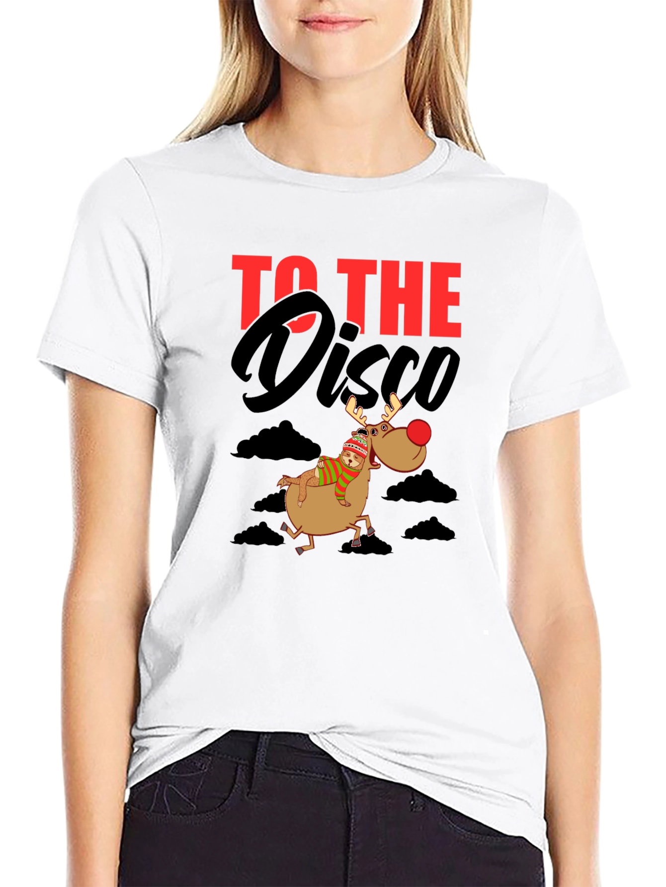 Black To The Disco Reindeer T-Shirt view 9