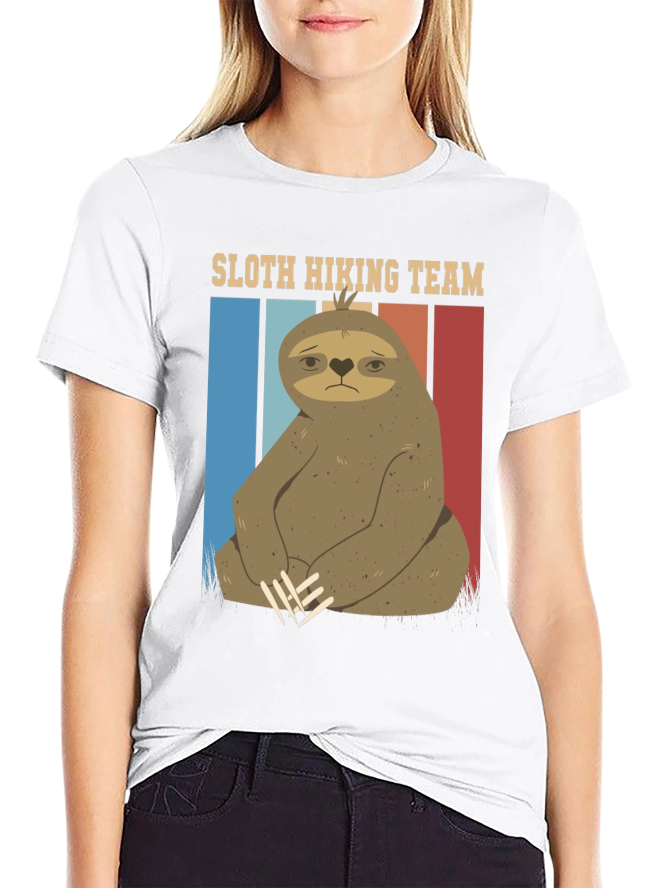 Black Sloth Hiking Team Graphic Tee - Comfy Black T-Shirt view 9